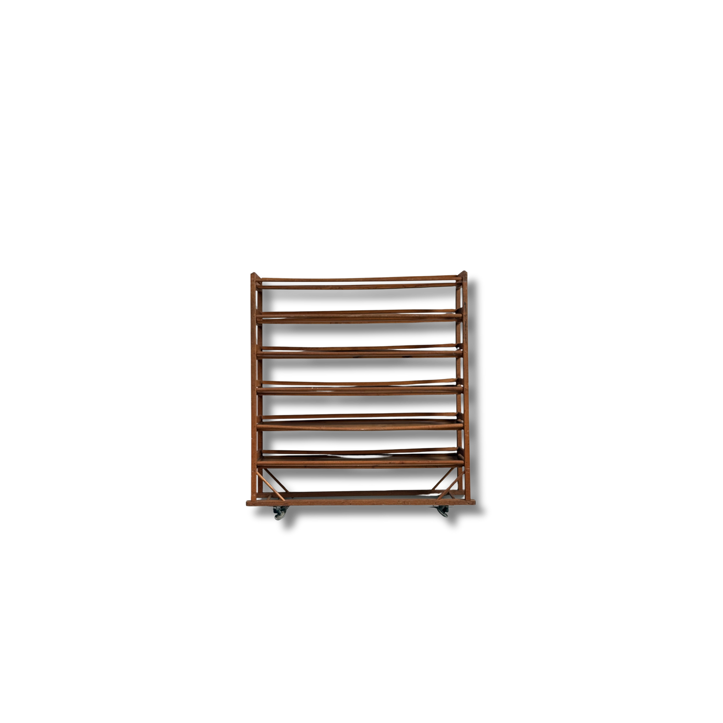 Antique Industrial Rolling Shoe Rack