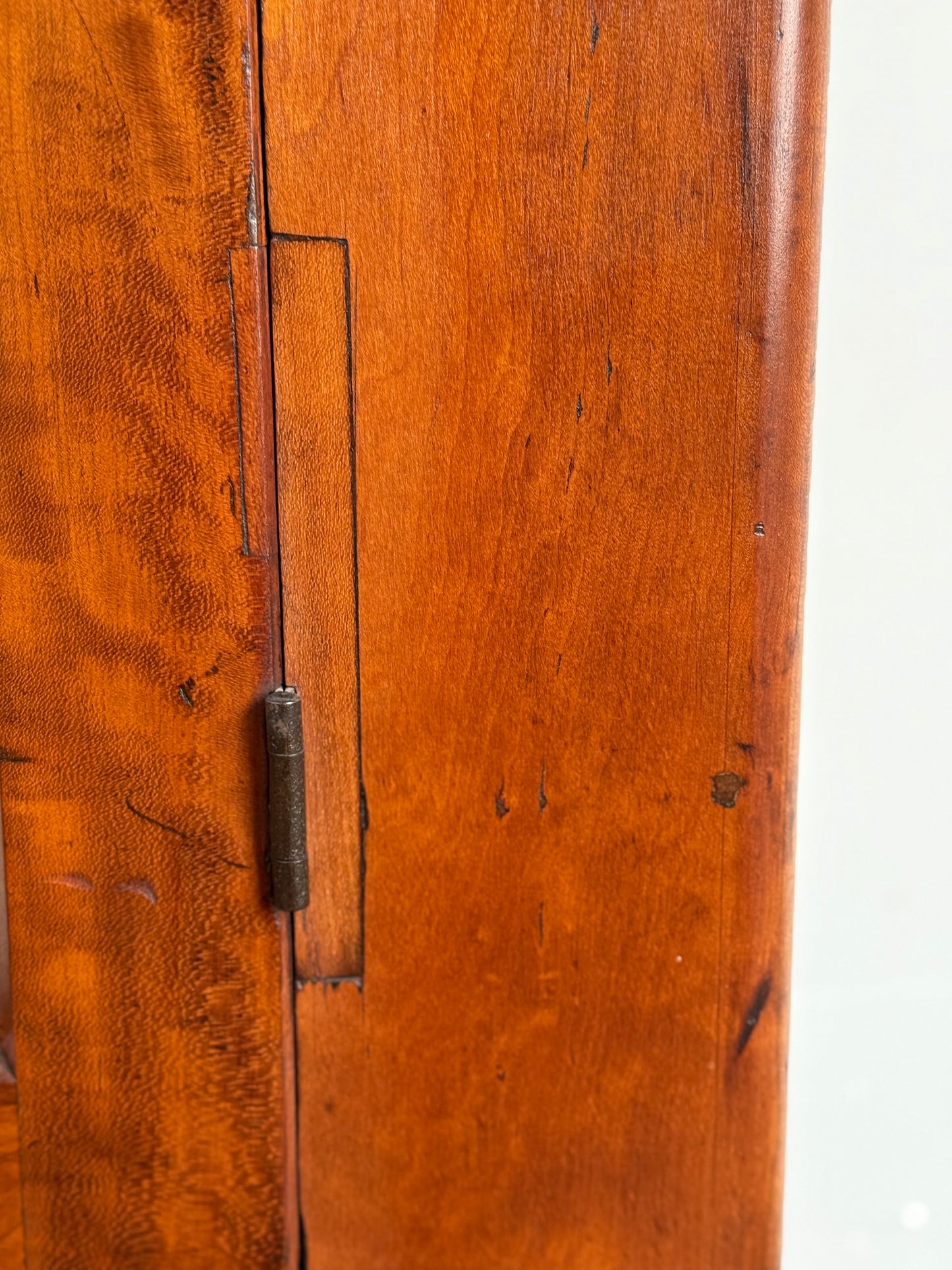 Antique Wavy Glass Stepback Cupboard