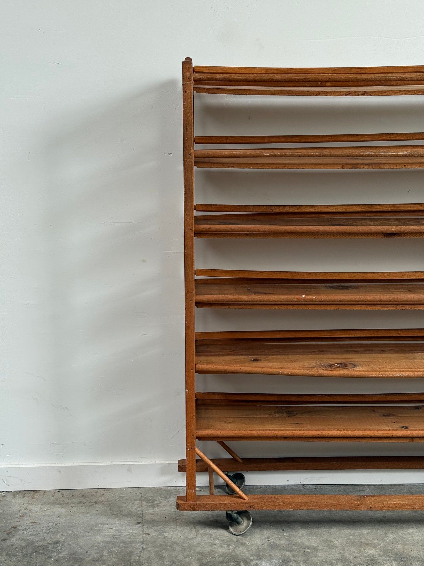 Antique Industrial Rolling Shoe Rack