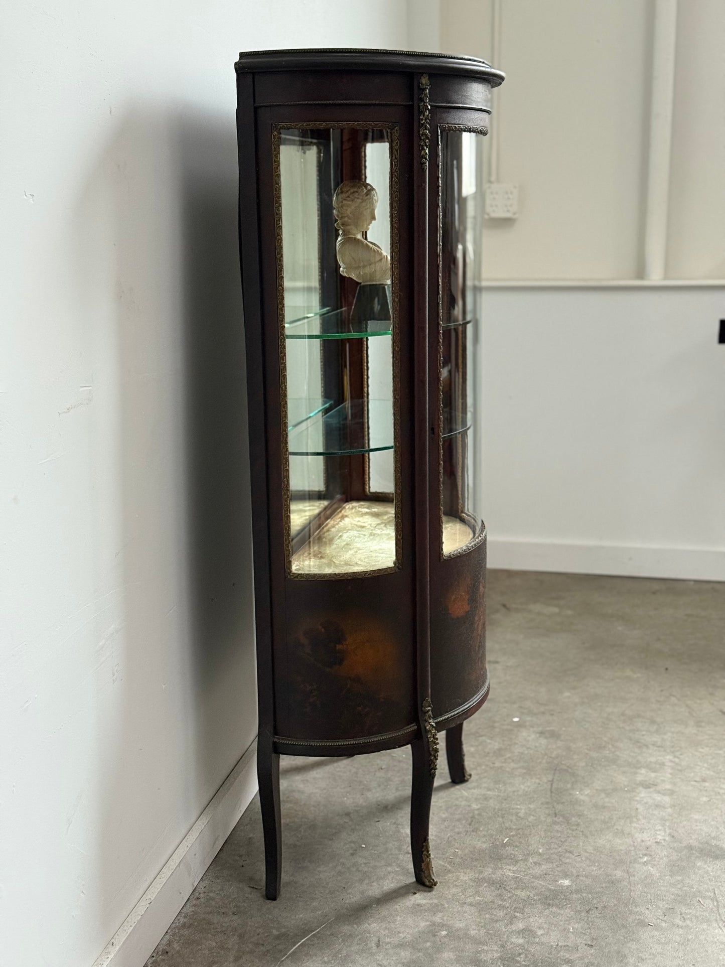Late 19th C. French Glass Vitrine