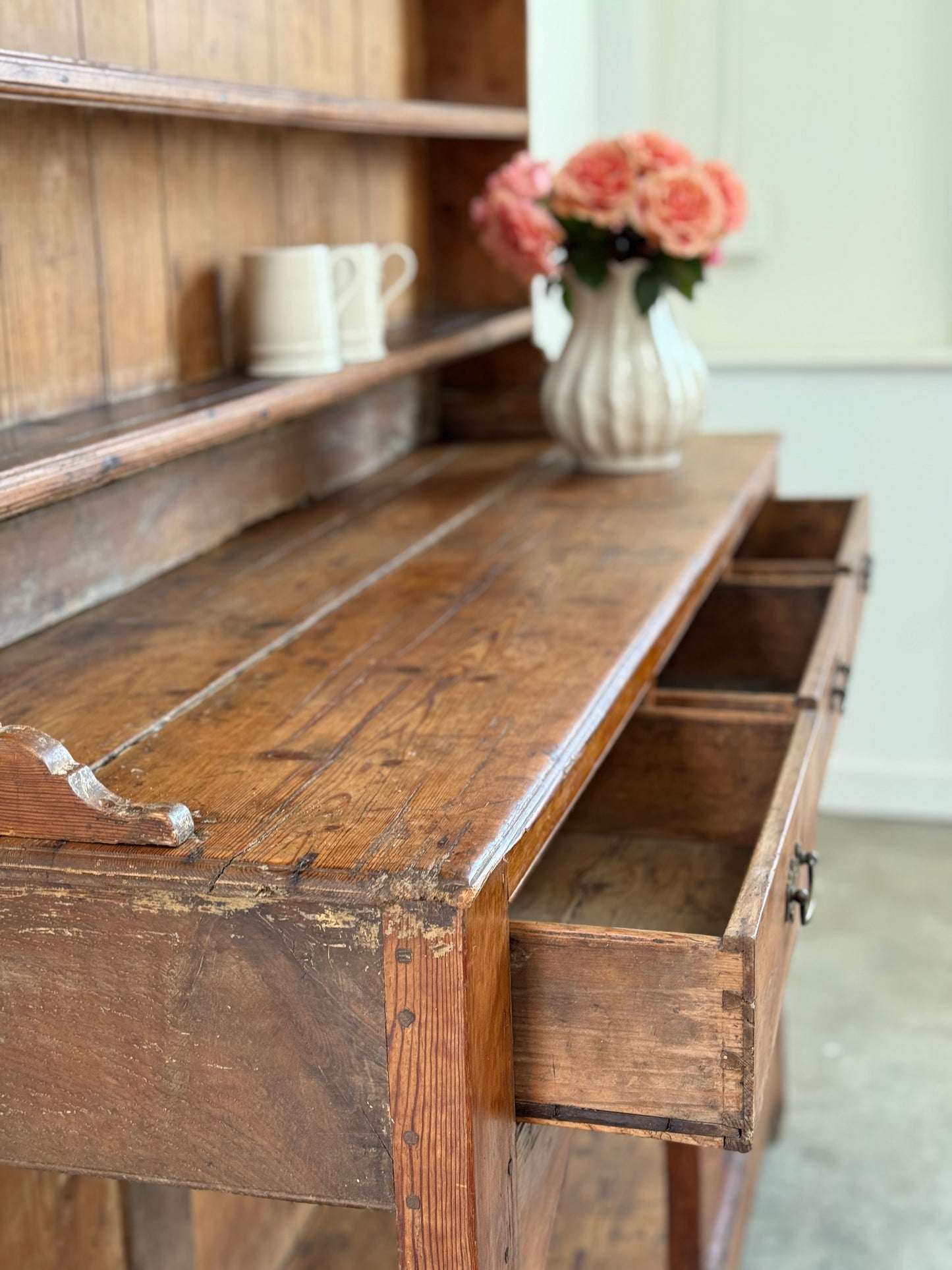 Antique Pine Welsh Dresser.