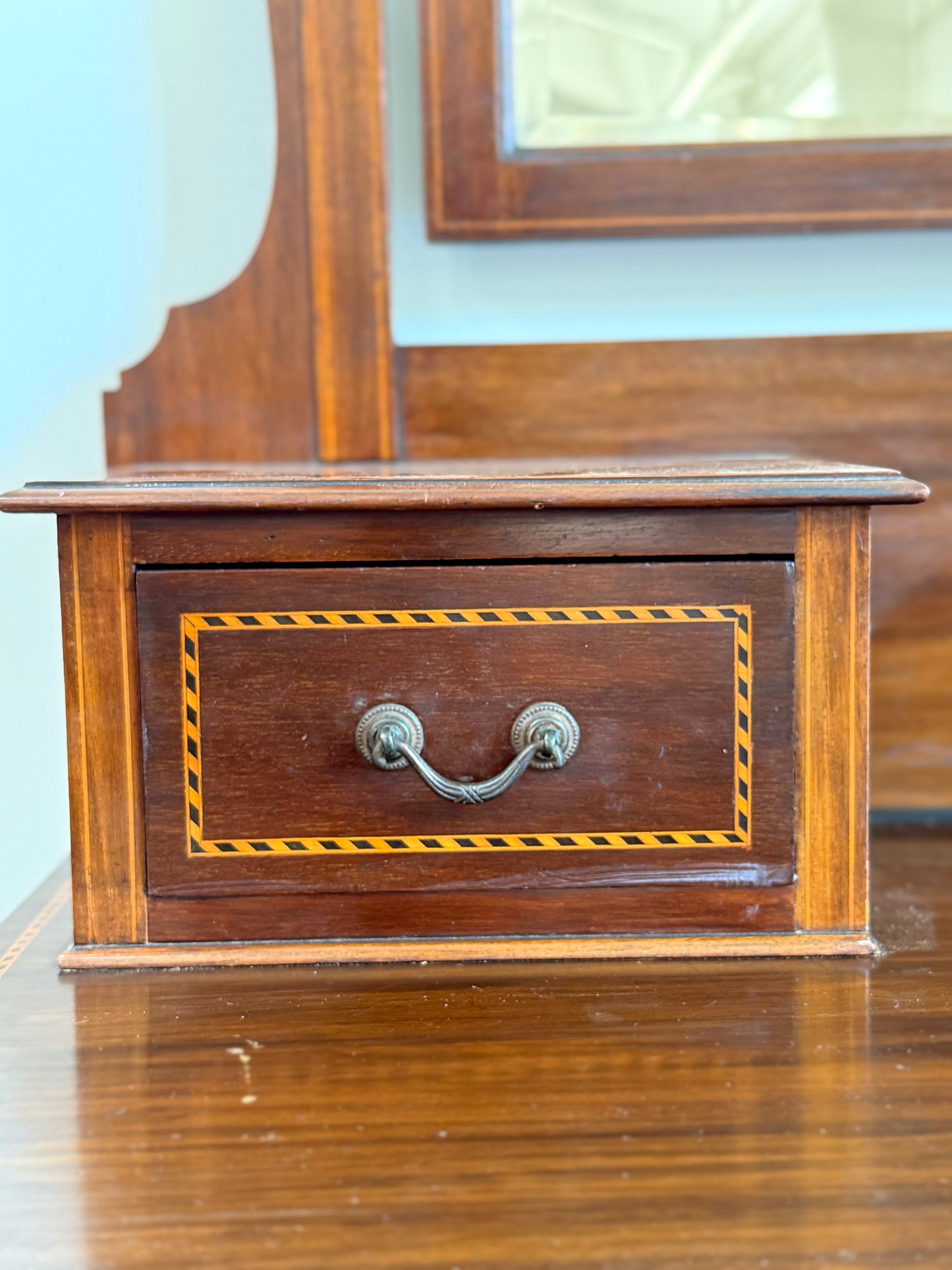 George III Style Inlaid Mahogany Dressing Table