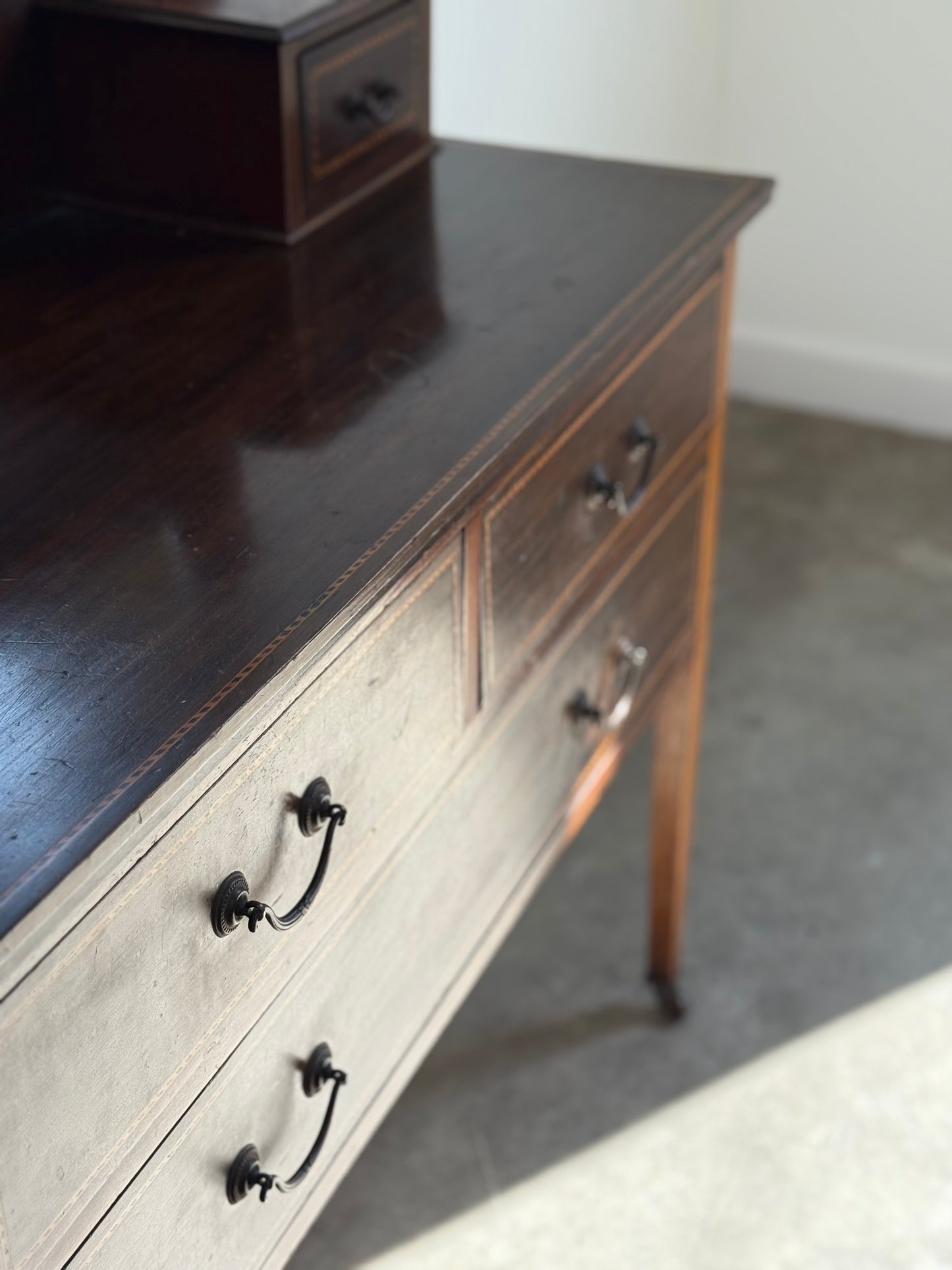 George III Style Inlaid Mahogany Dressing Table