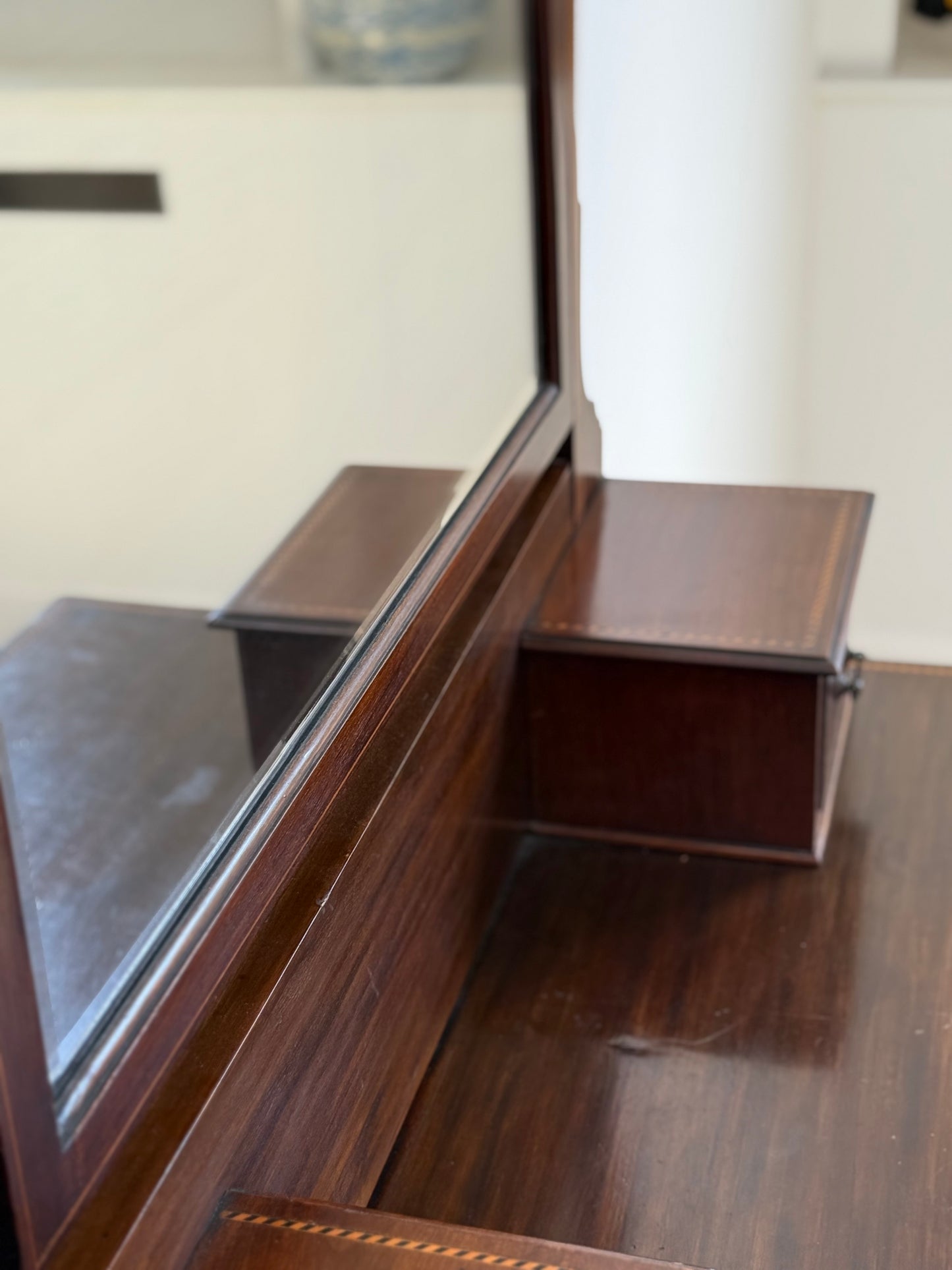 George III Style Inlaid Mahogany Dressing Table