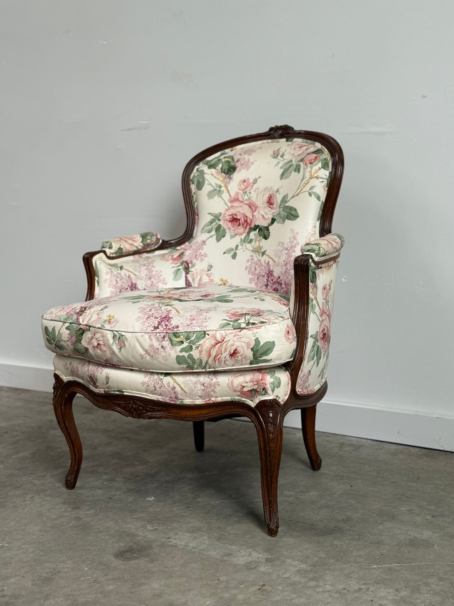 Louis XV Upholstered Bergere Chair