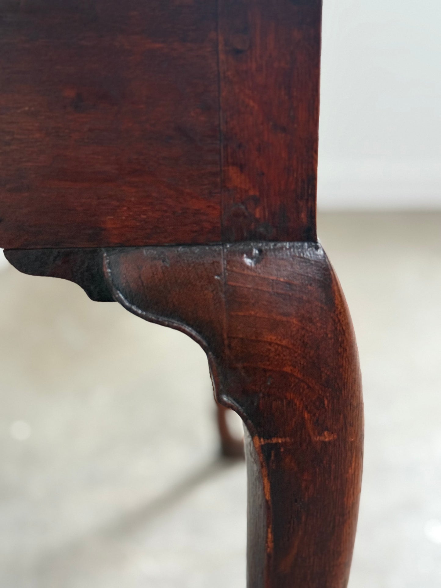 English Queen Anne Walnut One Drawer Lowboy