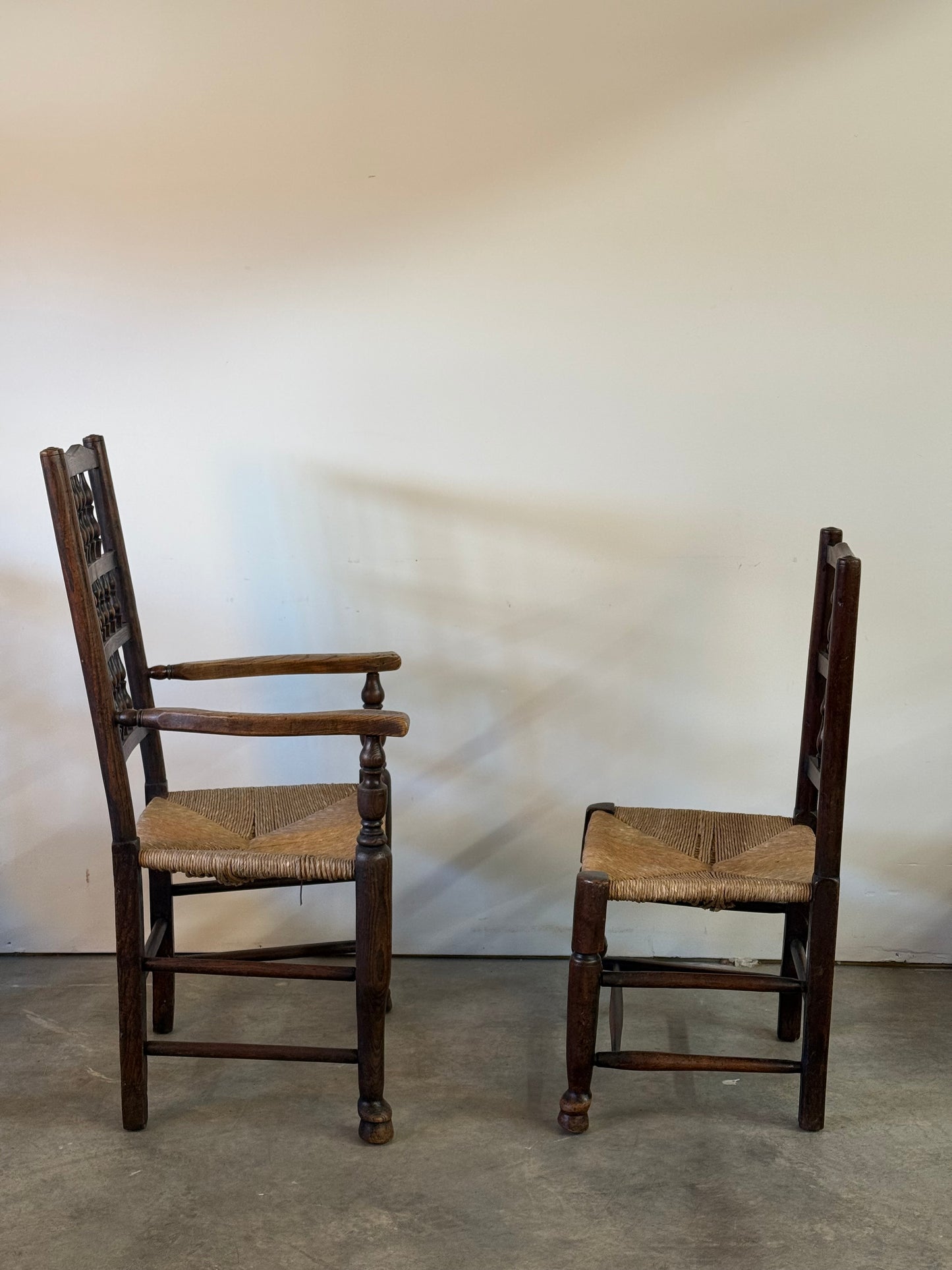 Set of six Antique Lancashire Spindle Back Chairs