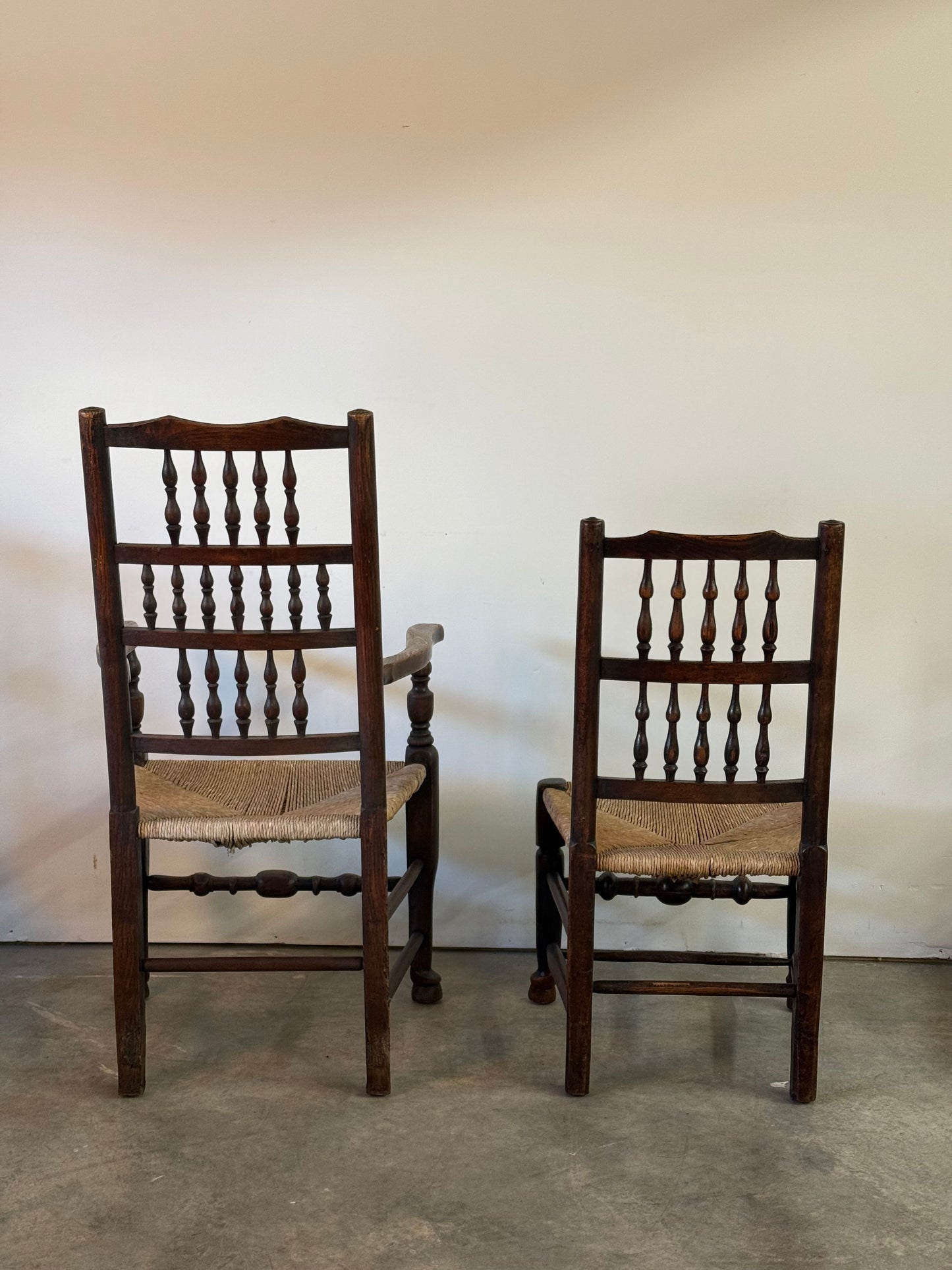 Set of six Antique Lancashire Spindle Back Chairs