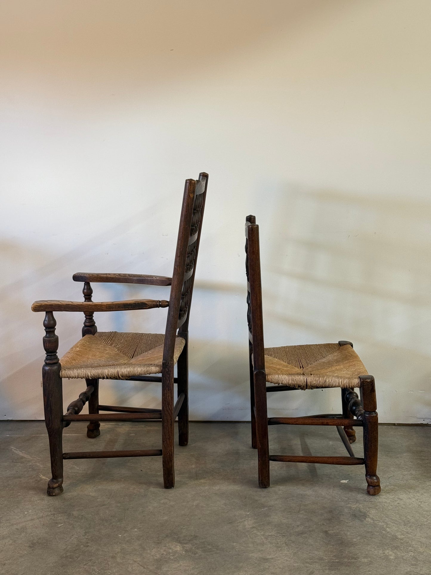Set of six Antique Lancashire Spindle Back Chairs