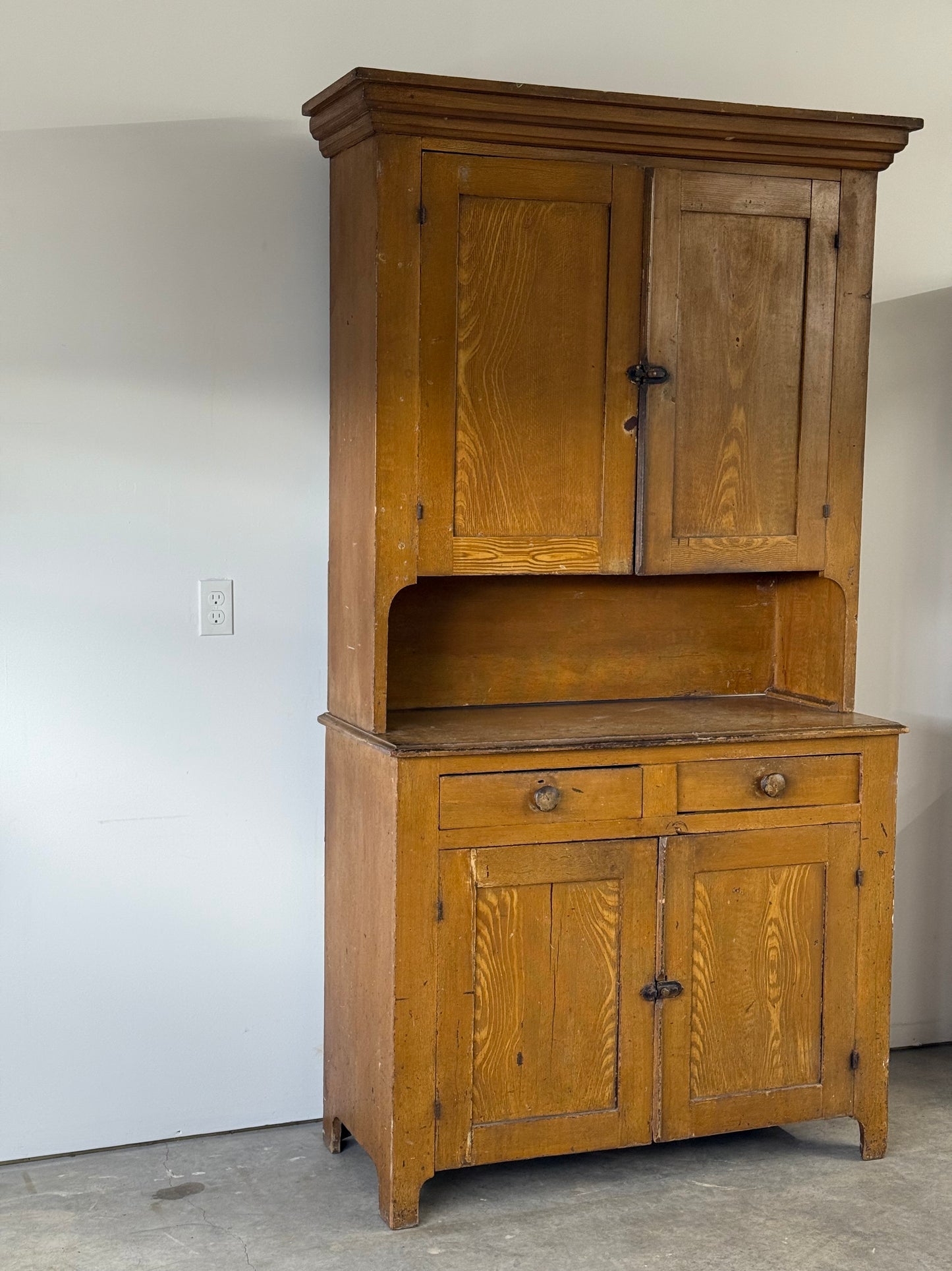 19th C. Grain Painted Cupboard