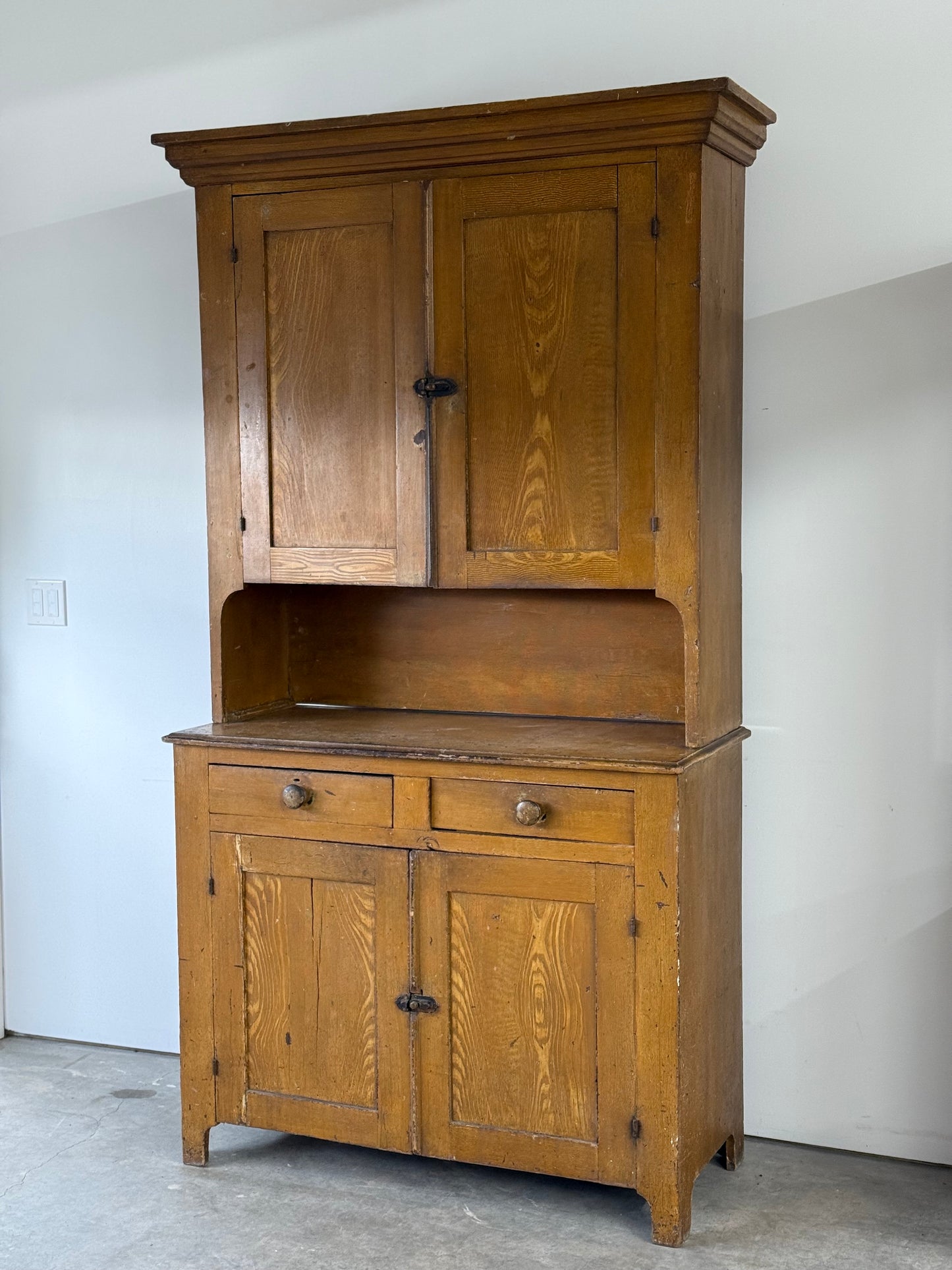 19th C. Grain Painted Cupboard