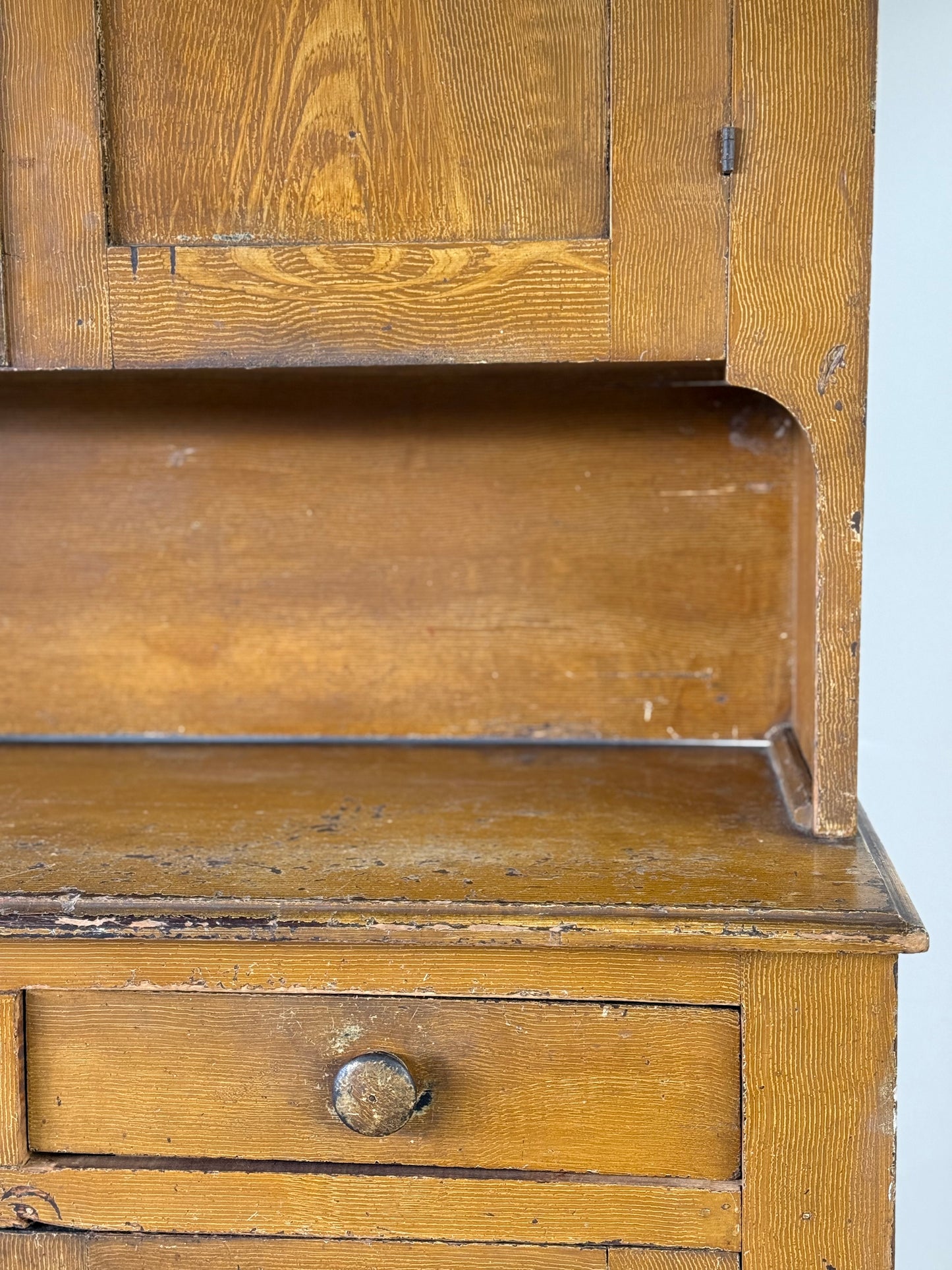 19th C. Grain Painted Cupboard