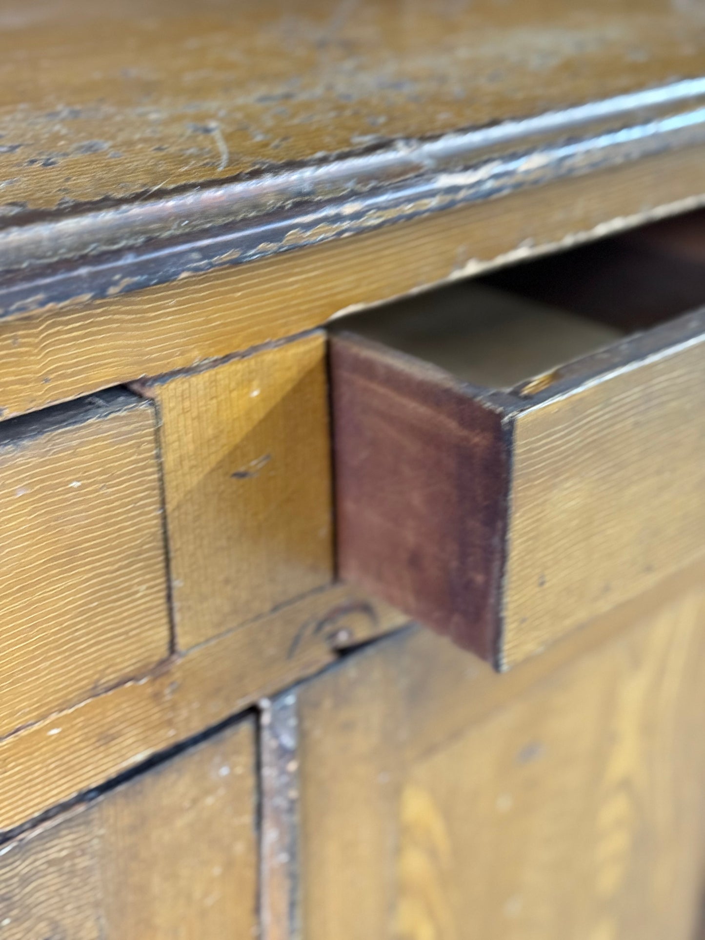 19th C. Grain Painted Cupboard