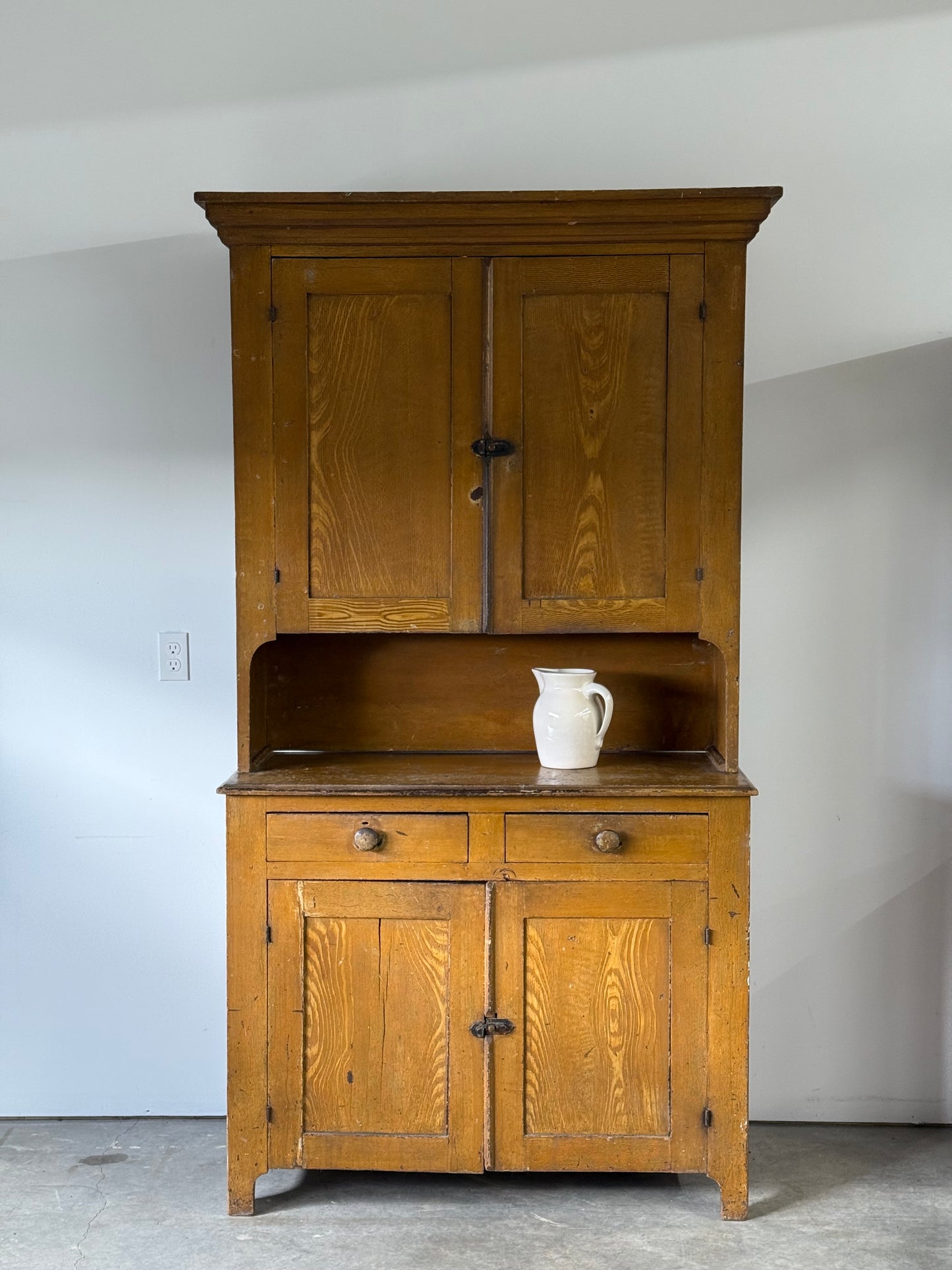 19th C. Grain Painted Cupboard