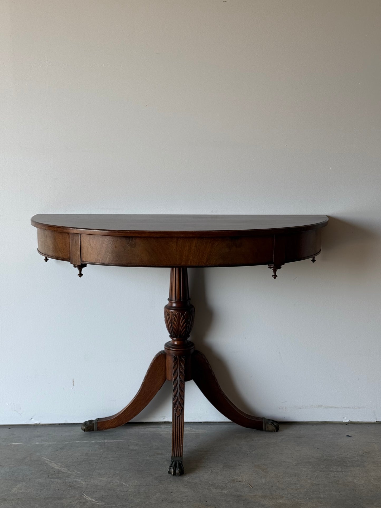 Vintage Mahogany Demi-Lune Console Table