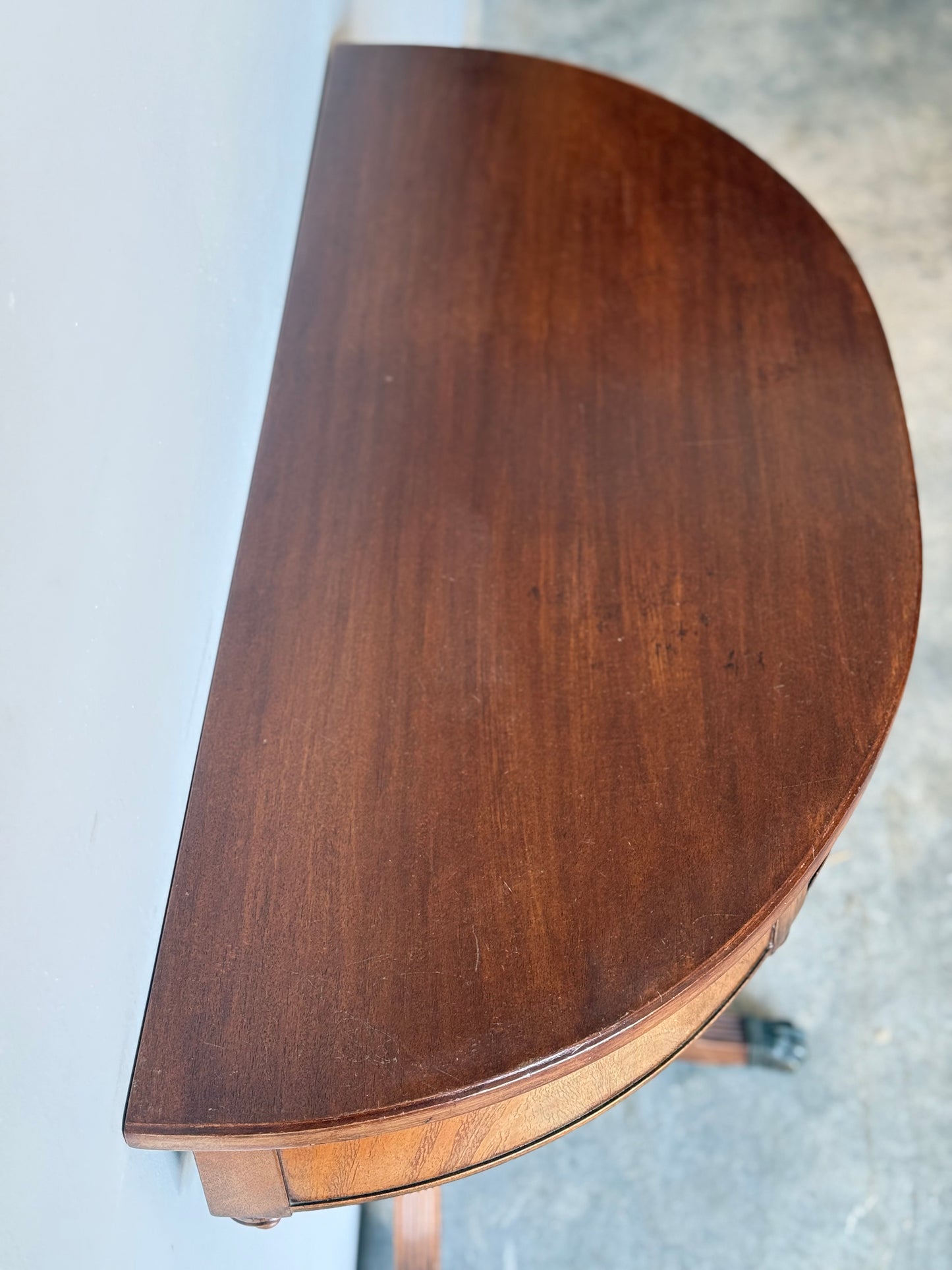 Vintage Mahogany Demi-Lune Console Table