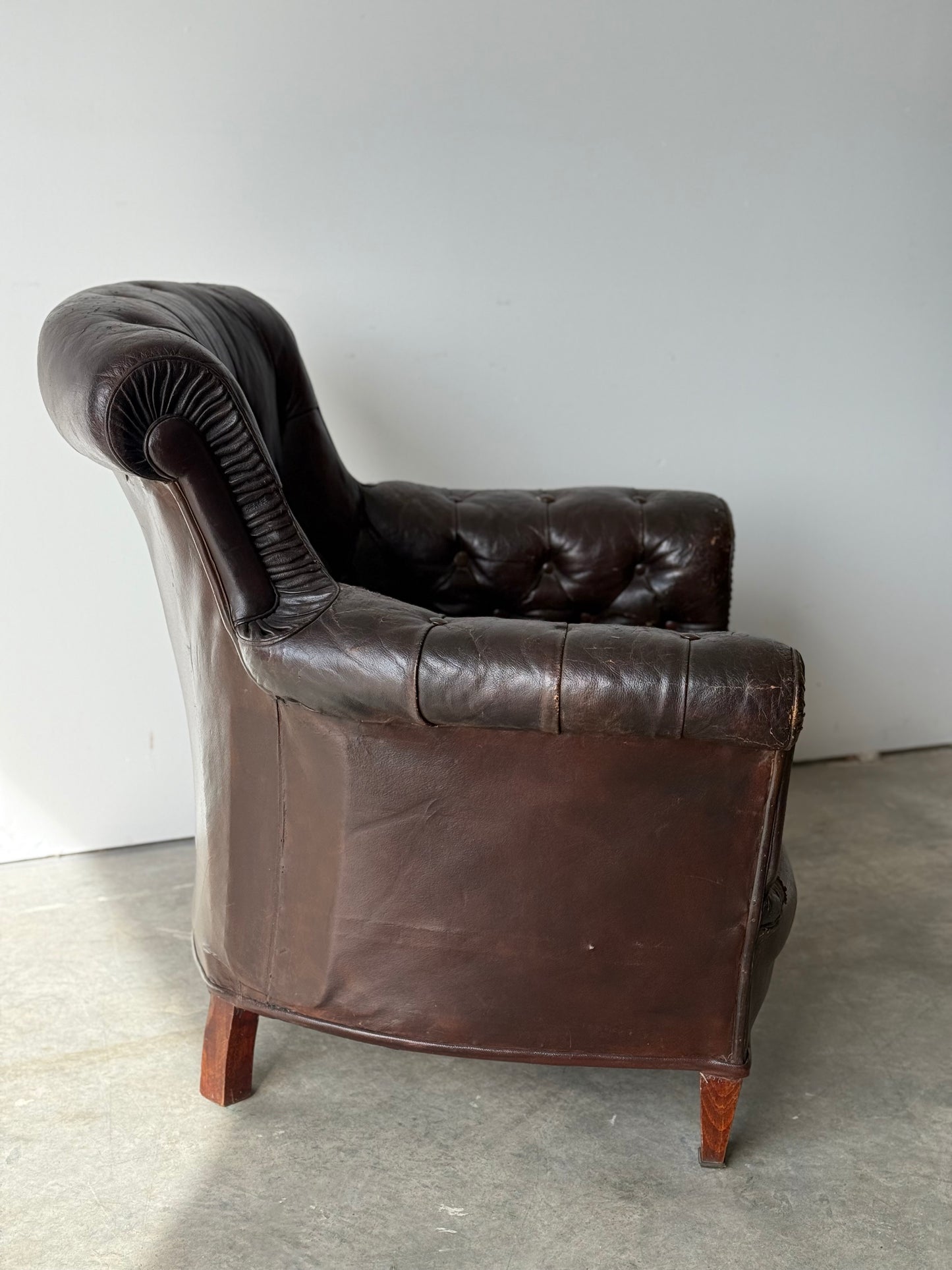 Leather Upholstered Club Chair