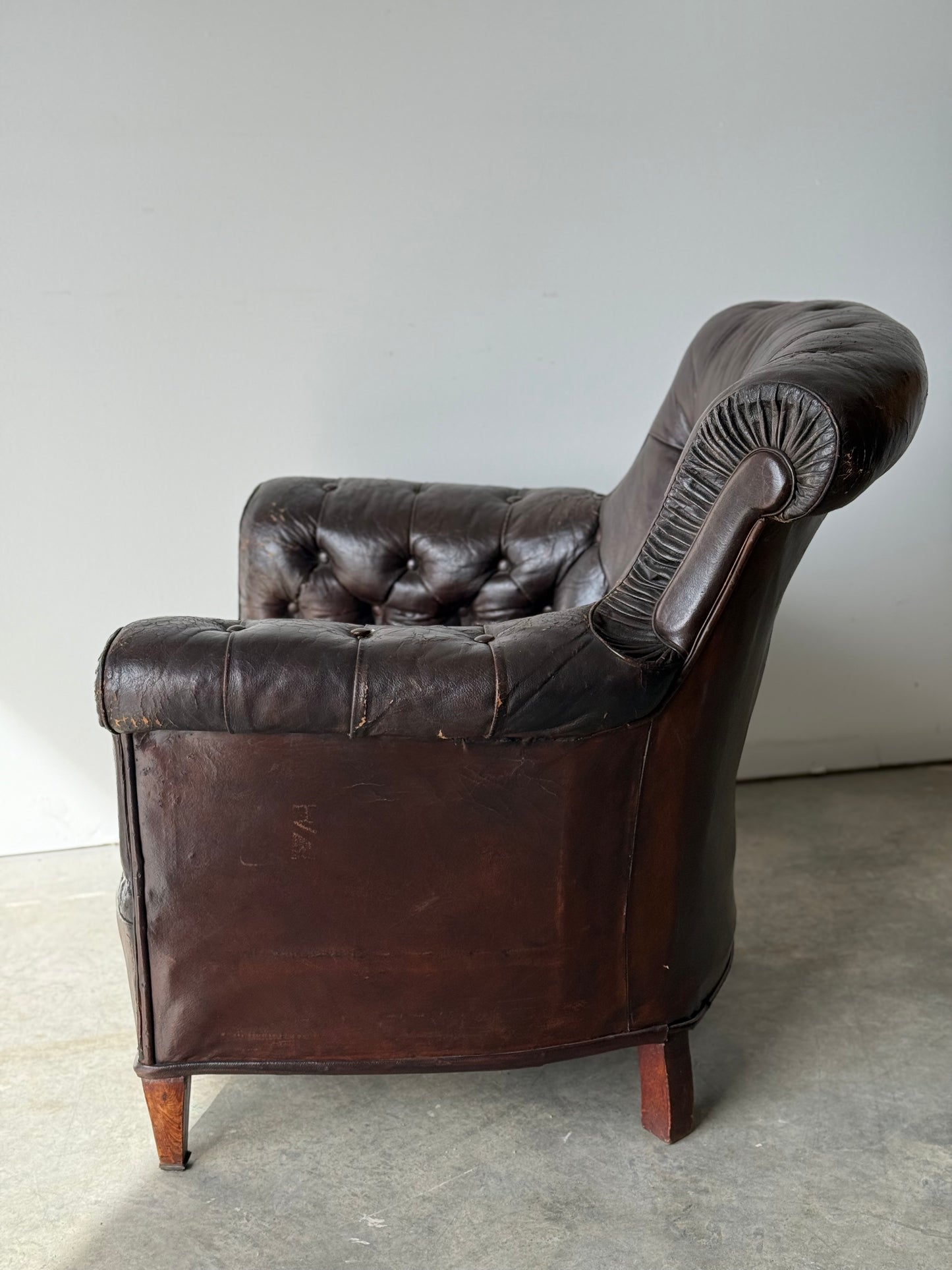 Leather Upholstered Club Chair
