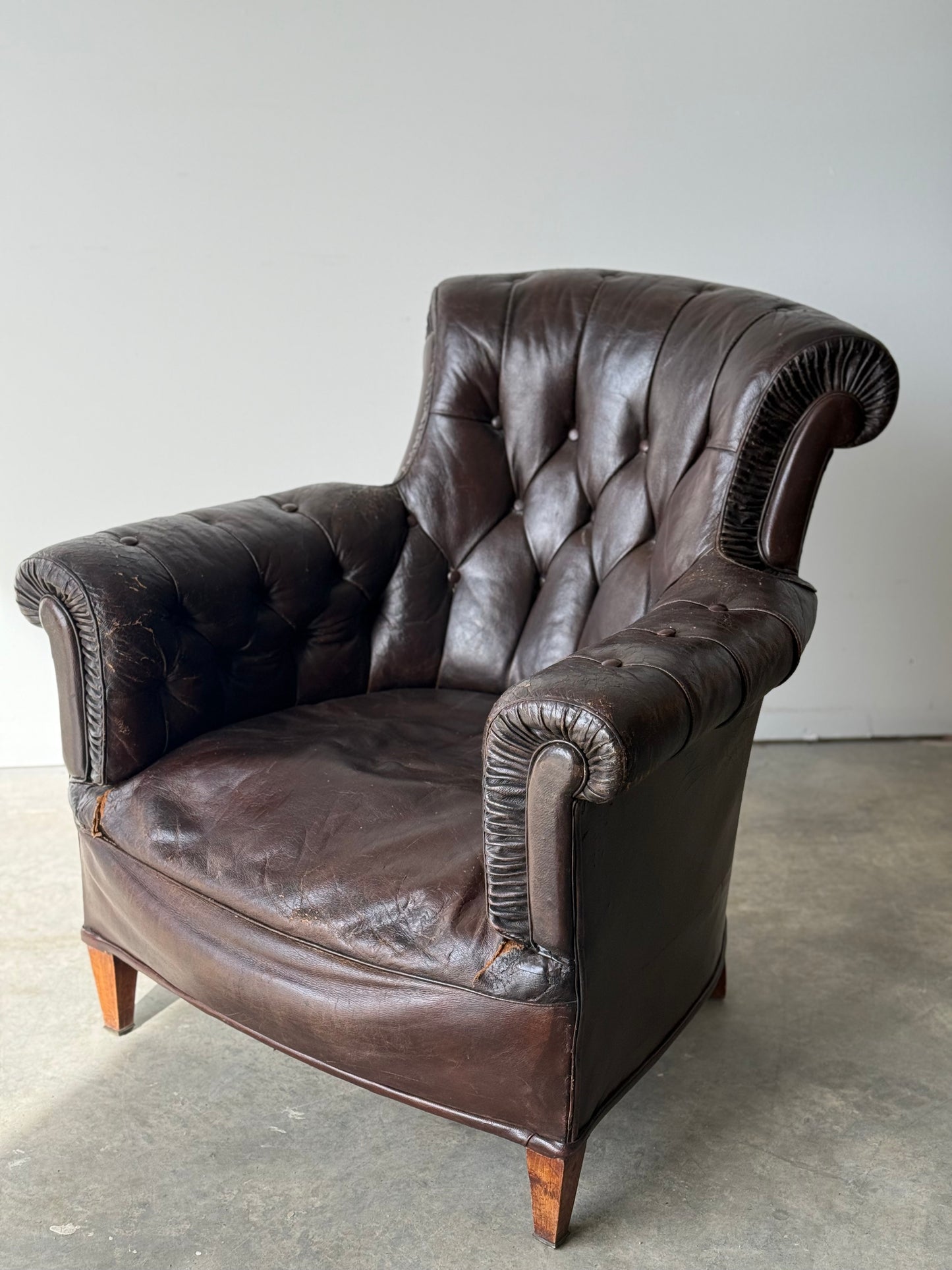 Leather Upholstered Club Chair