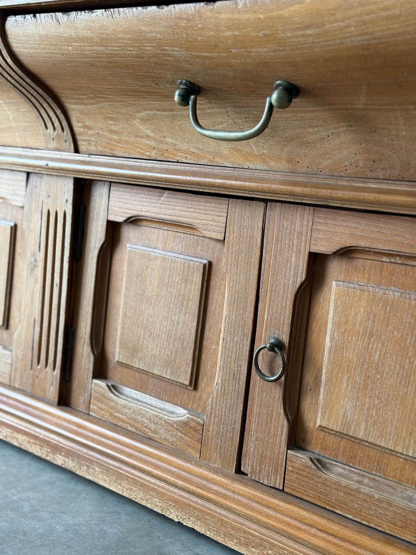 Antique French Butcher's Block Island C. 1910