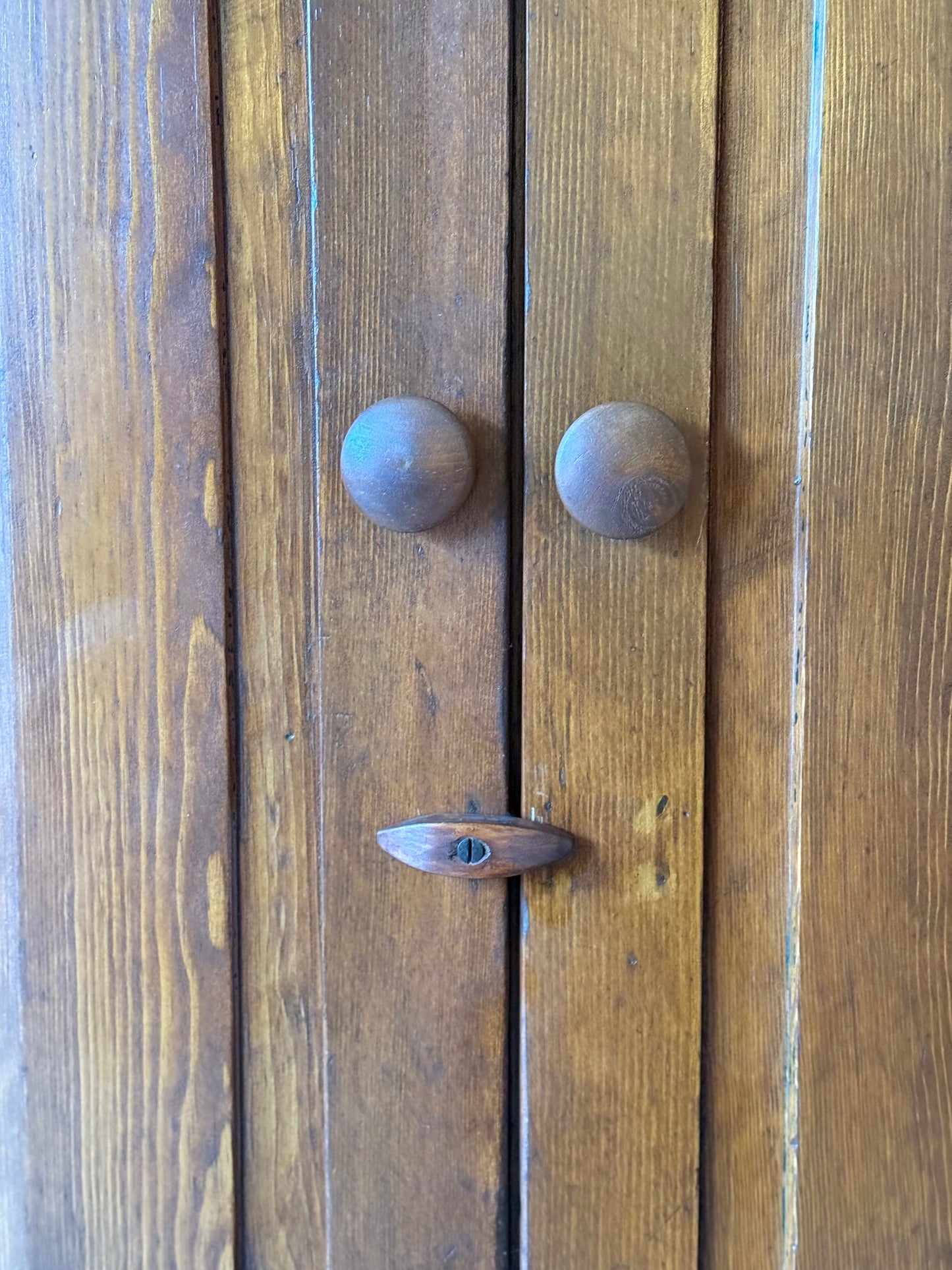 Early Primitive Corner Cupboard with Raised Panel Doors