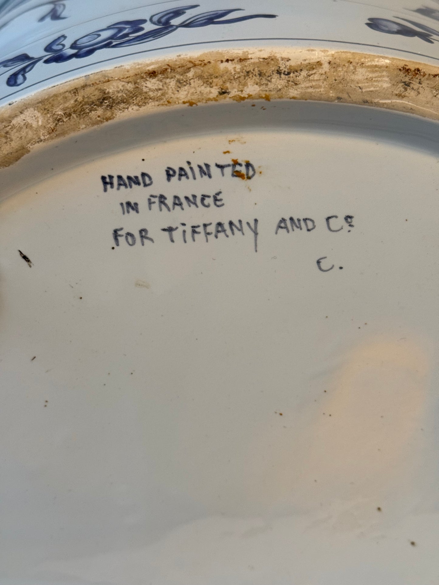 A Tiffany & Co. Faience Blue and White Jardinere
