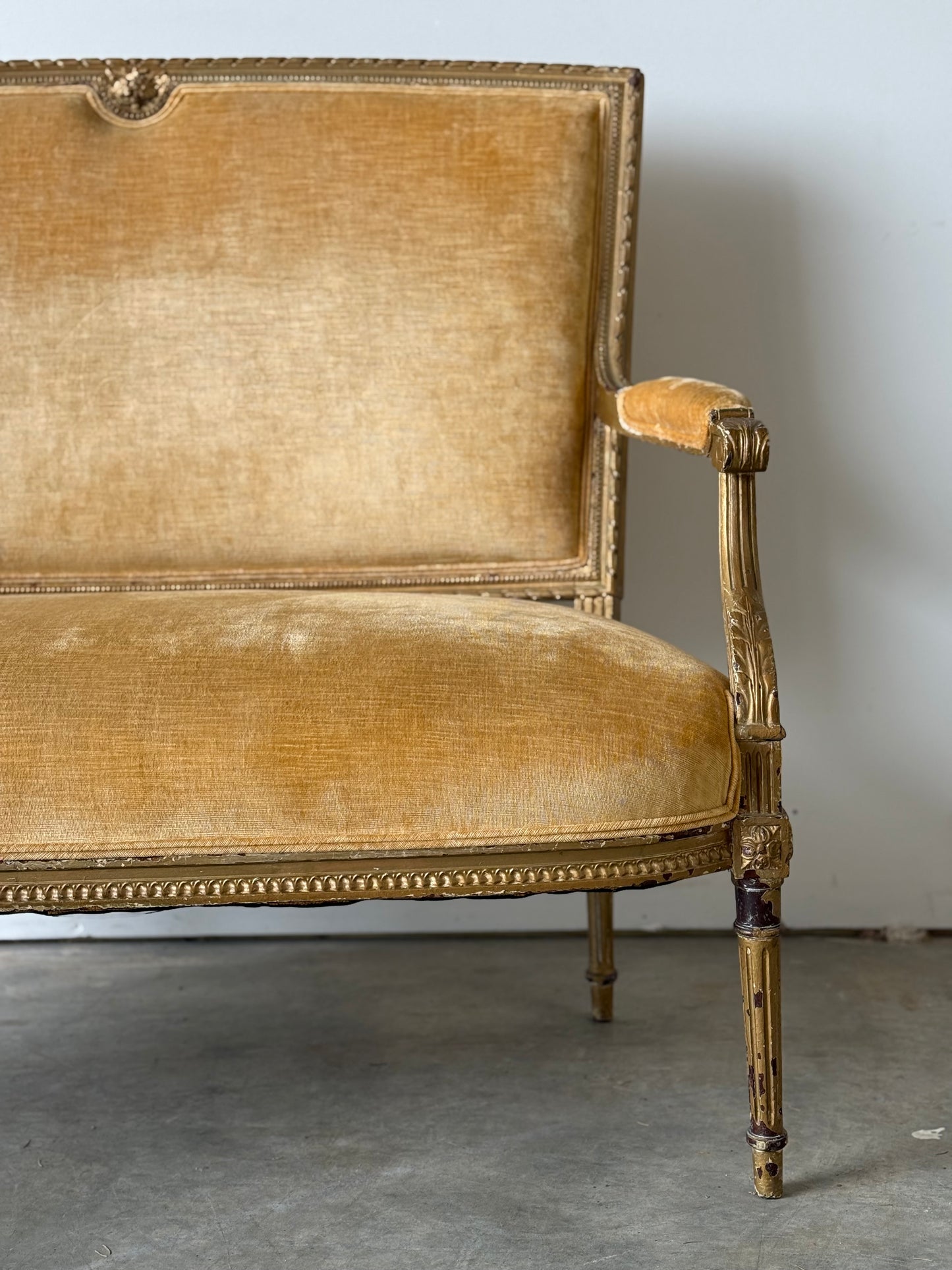 Antique Louis XVI Style Giltwood Parlor Set