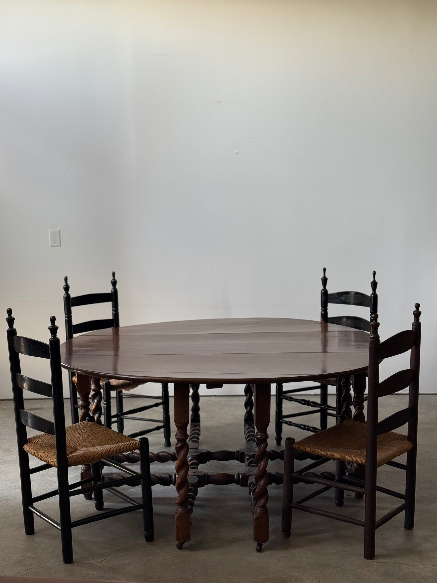 Jacobean Oak Double Swing Leg Drop Leaf Table
