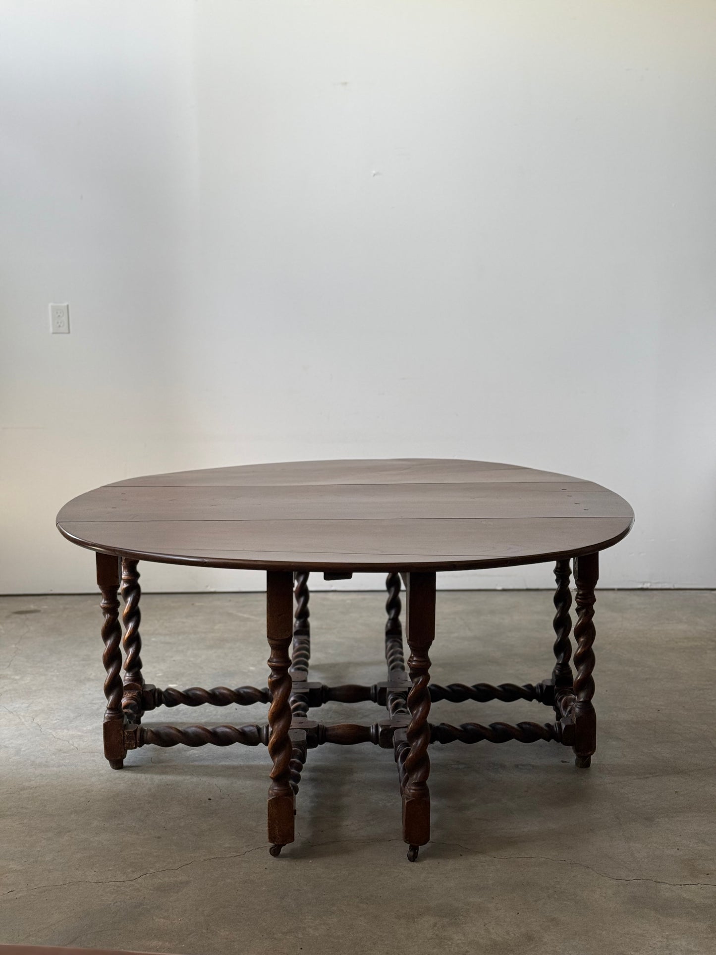 Jacobean Oak Double Swing Leg Drop Leaf Table