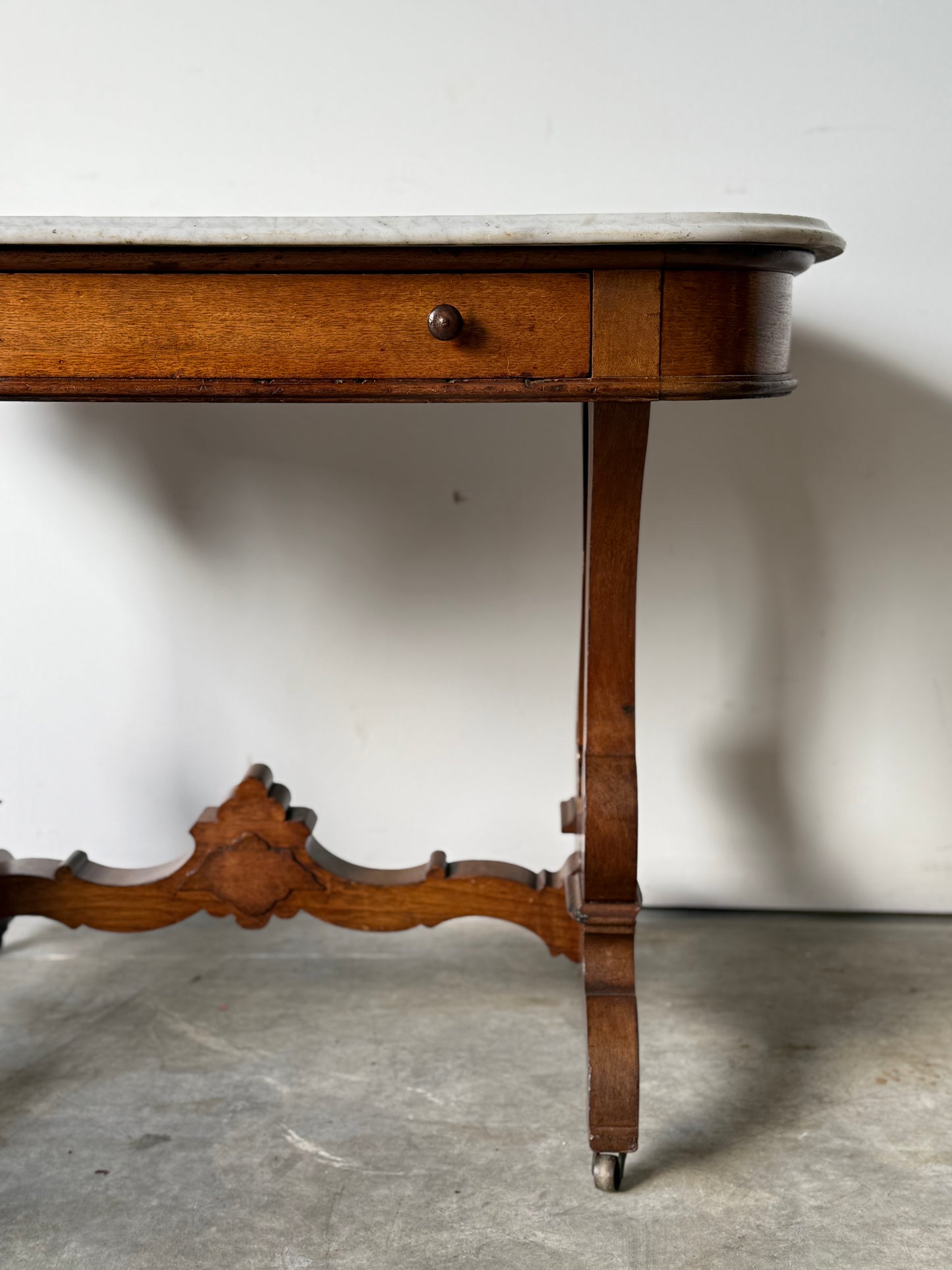 Antique Victorian  Marble Top Parlor Table