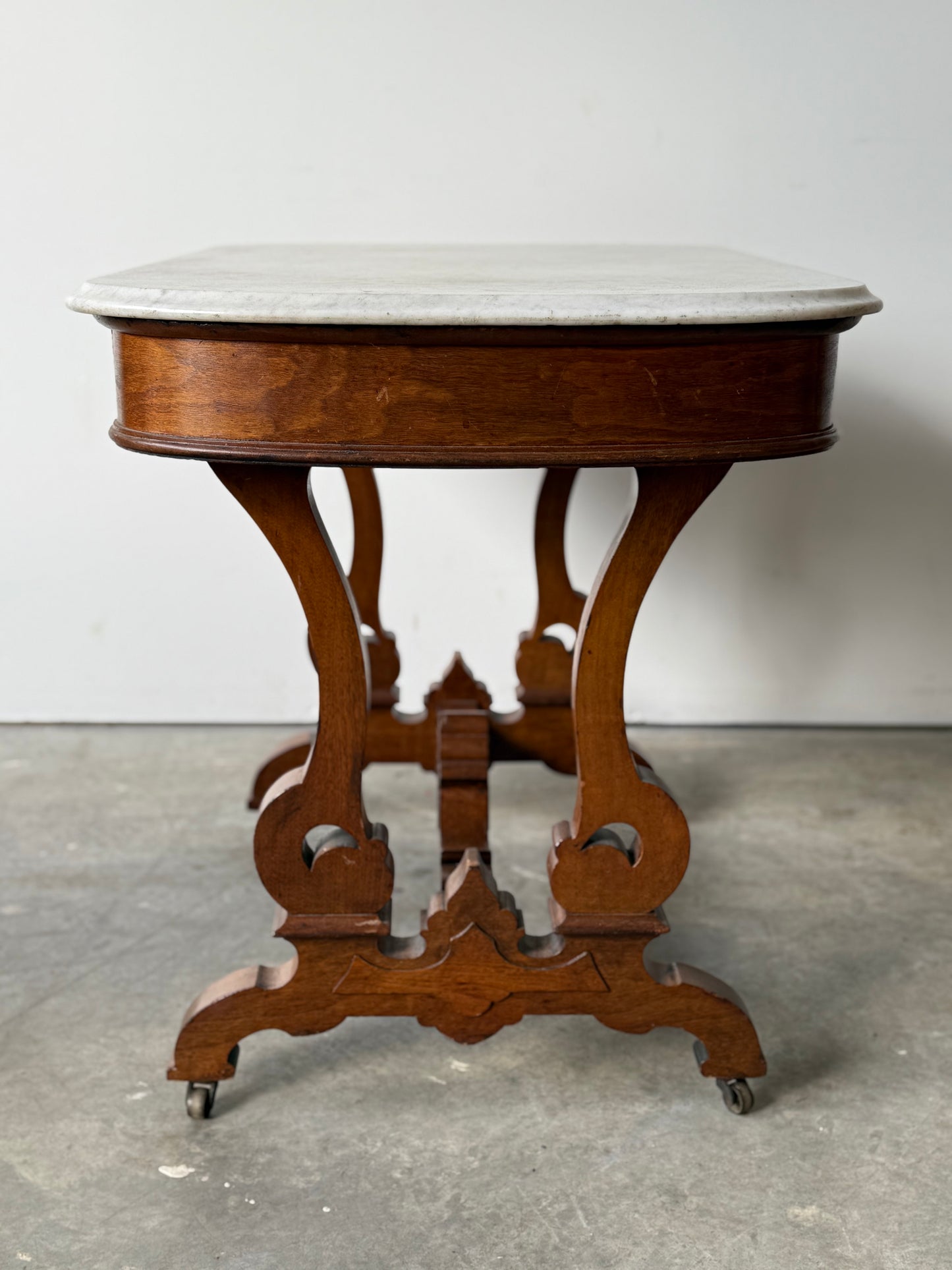 Antique Victorian  Marble Top Parlor Table