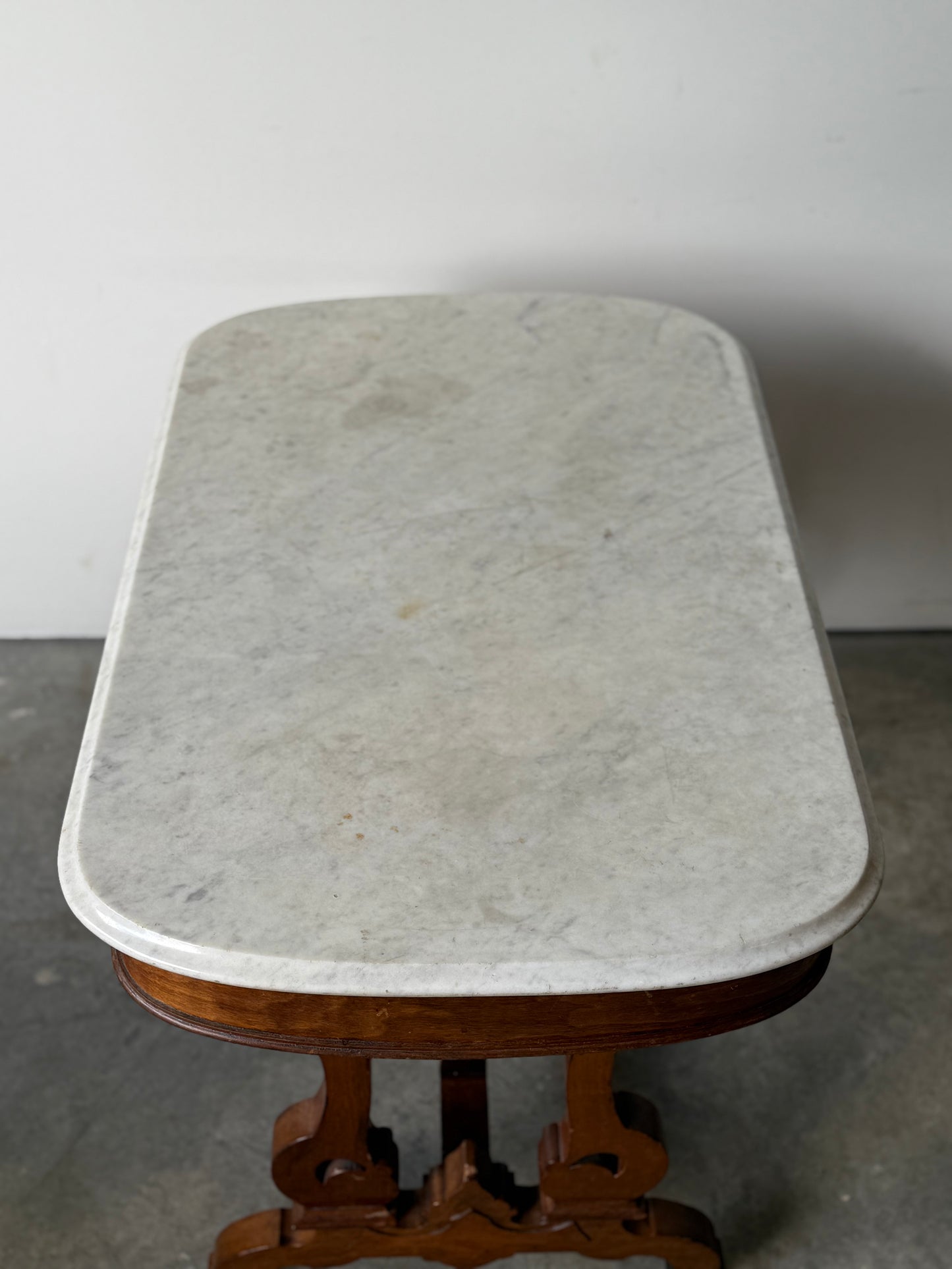 Antique Victorian  Marble Top Parlor Table