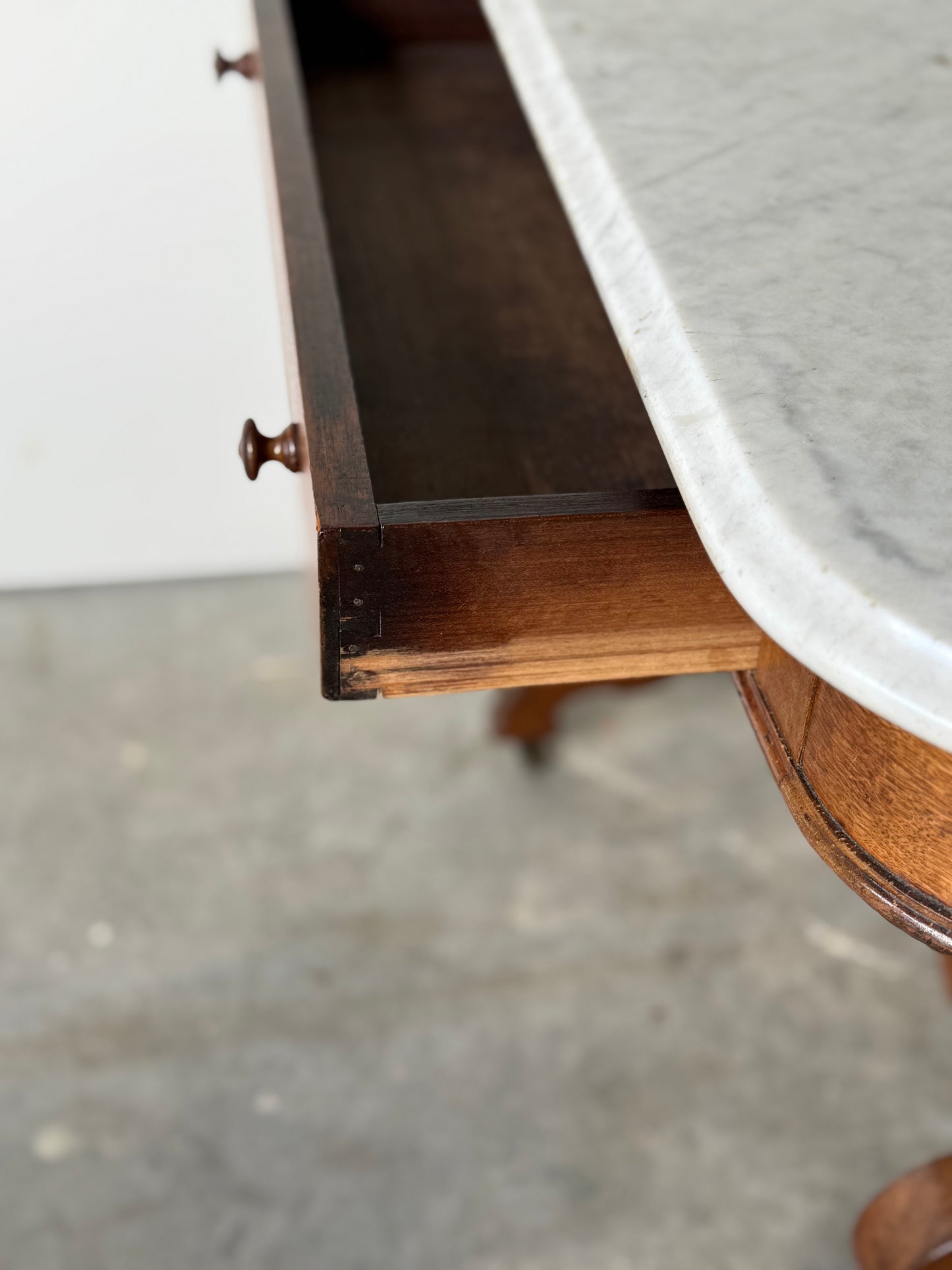 Antique Victorian  Marble Top Parlor Table