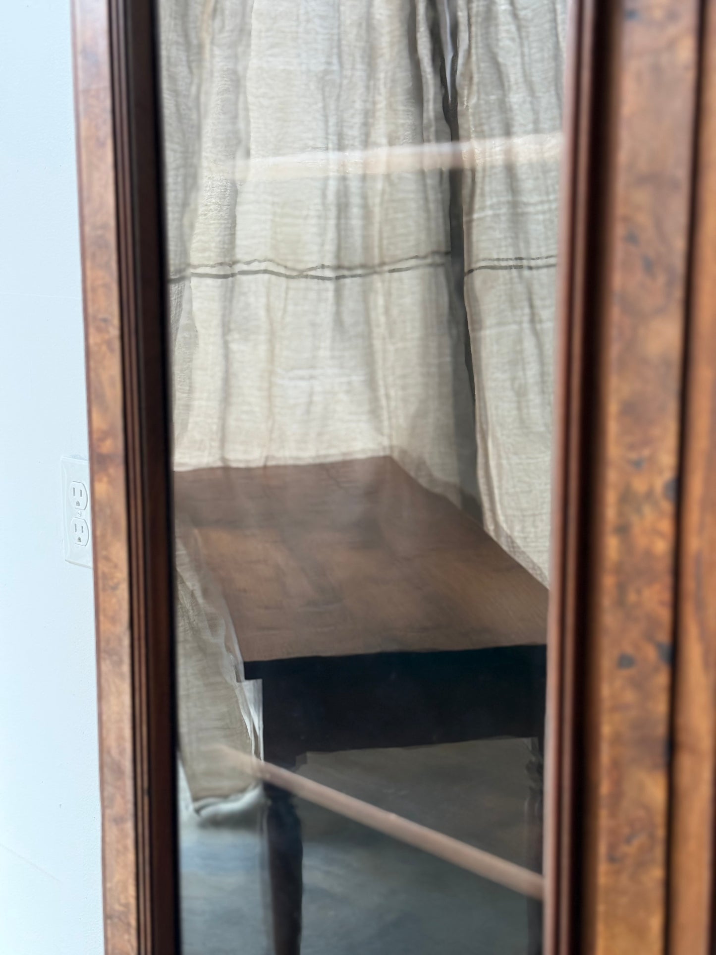 Antique Victorian Eastlake Flame Walnut Display Cabinet