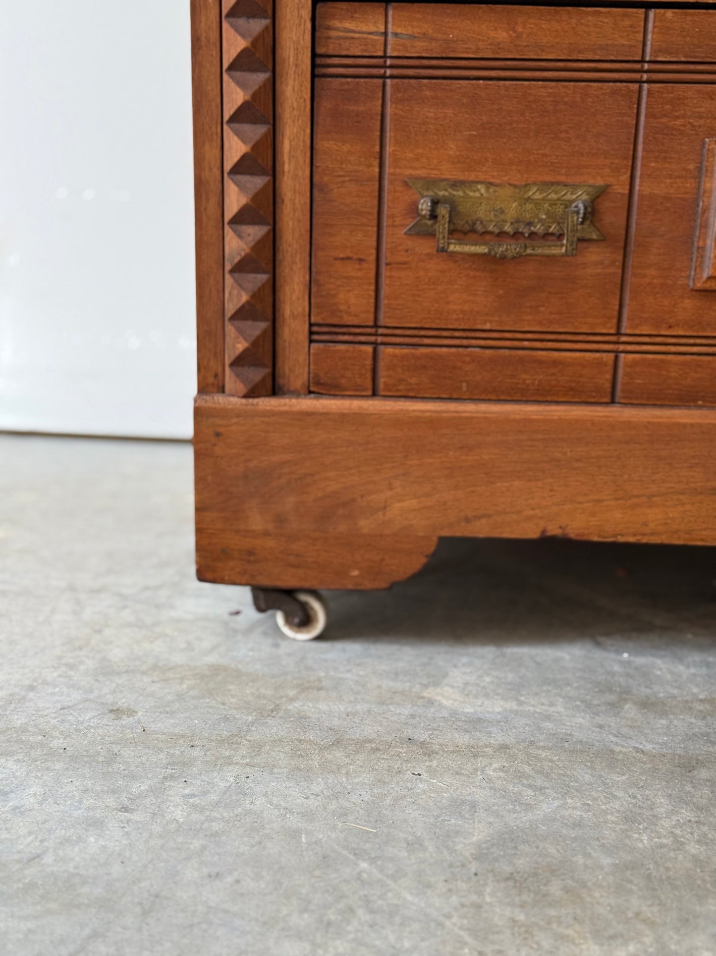 Antique Victorian Eastlake Flame Walnut Display Cabinet