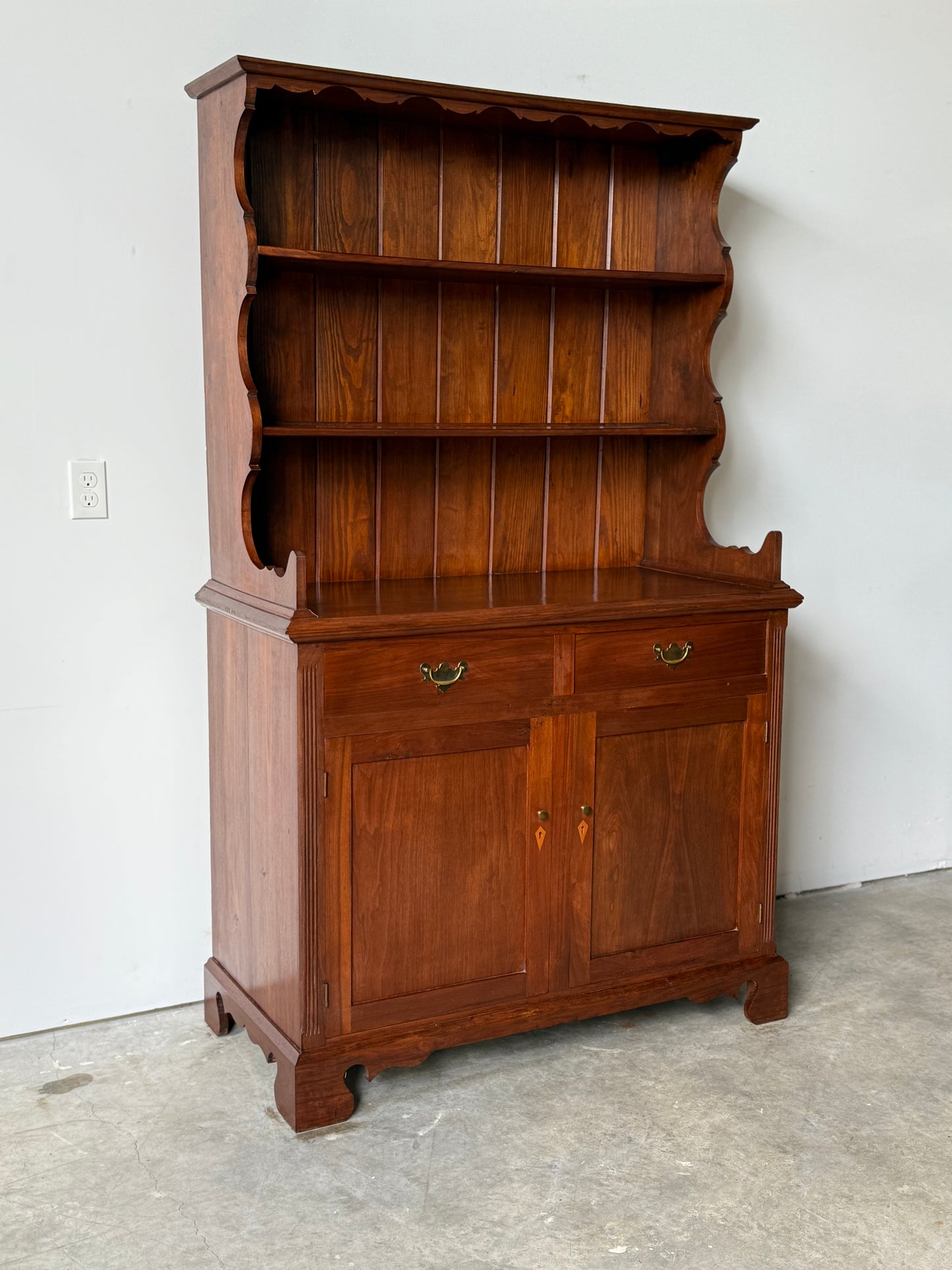 Vintage Walnut Set-Back Cupboard