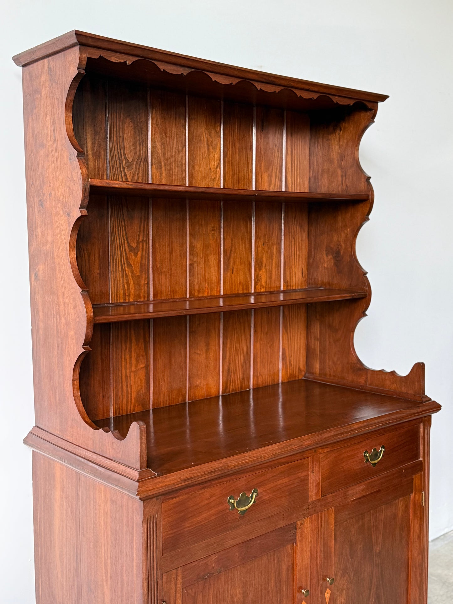 Vintage Walnut Set-Back Cupboard