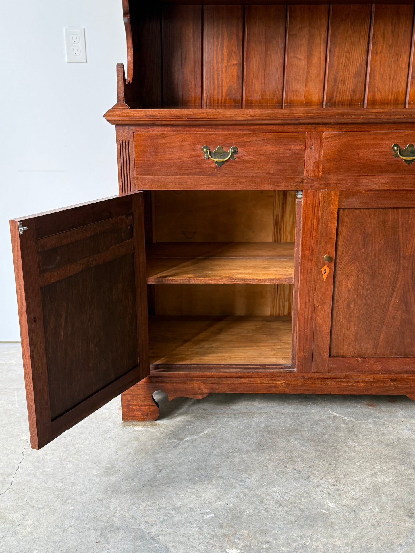Vintage Walnut Set-Back Cupboard