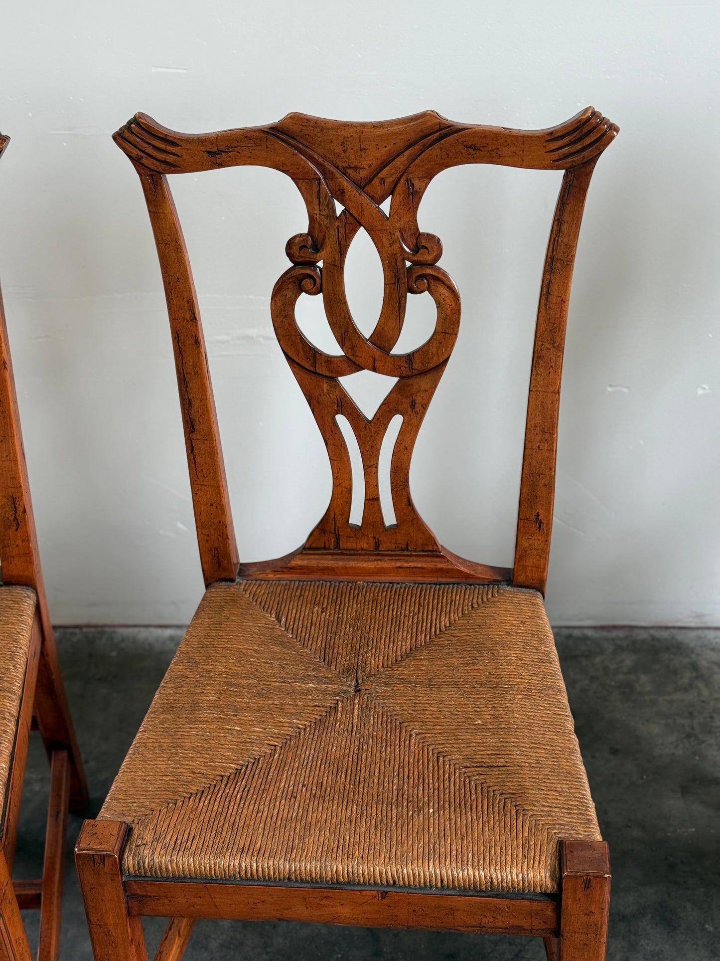 Beautiful Vintage Carved Dining Chairs Set of 4