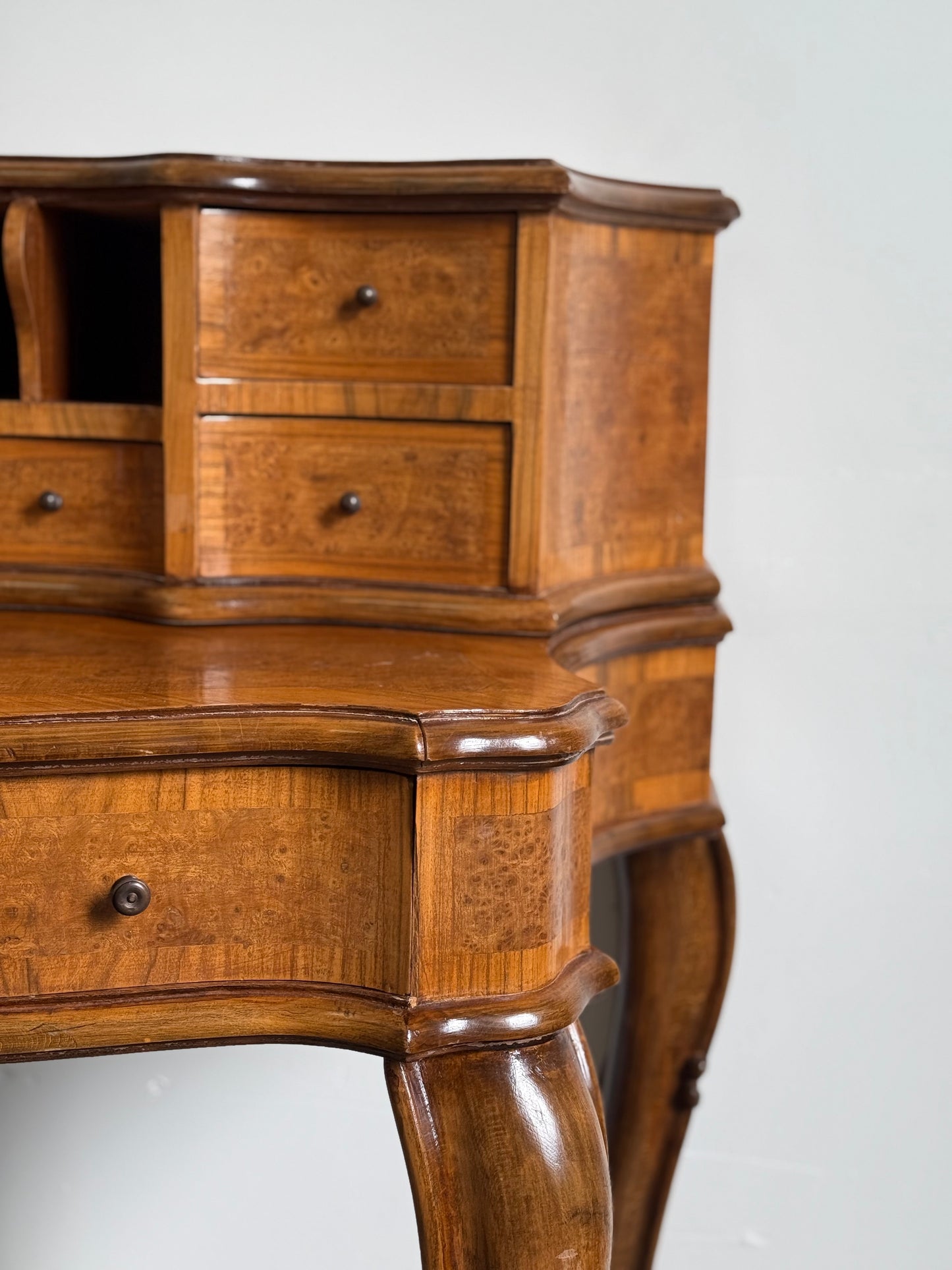 Louis XV Style Bonheur du Jour Serpentine Desk