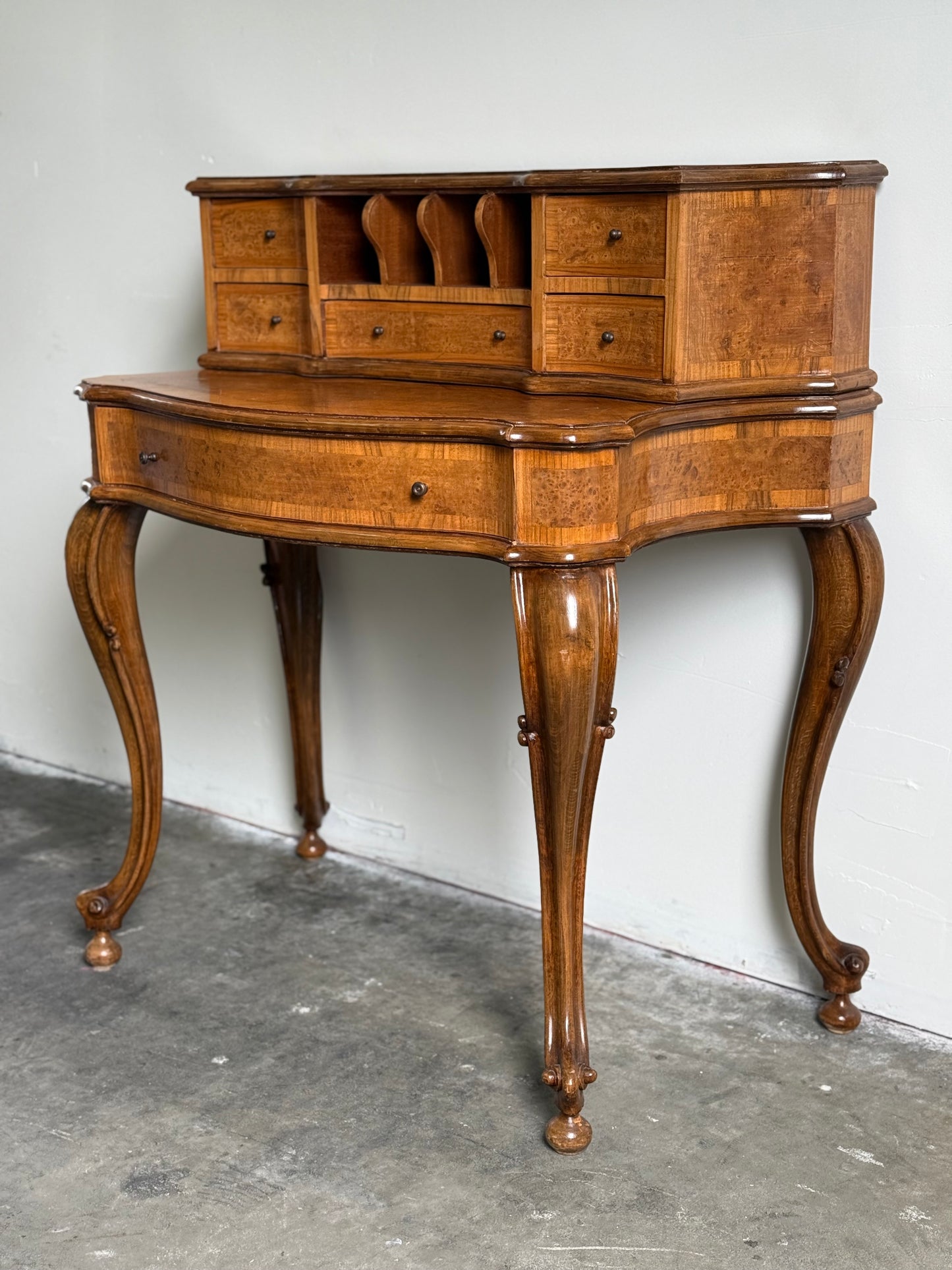 Louis XV Style Bonheur du Jour Serpentine Desk
