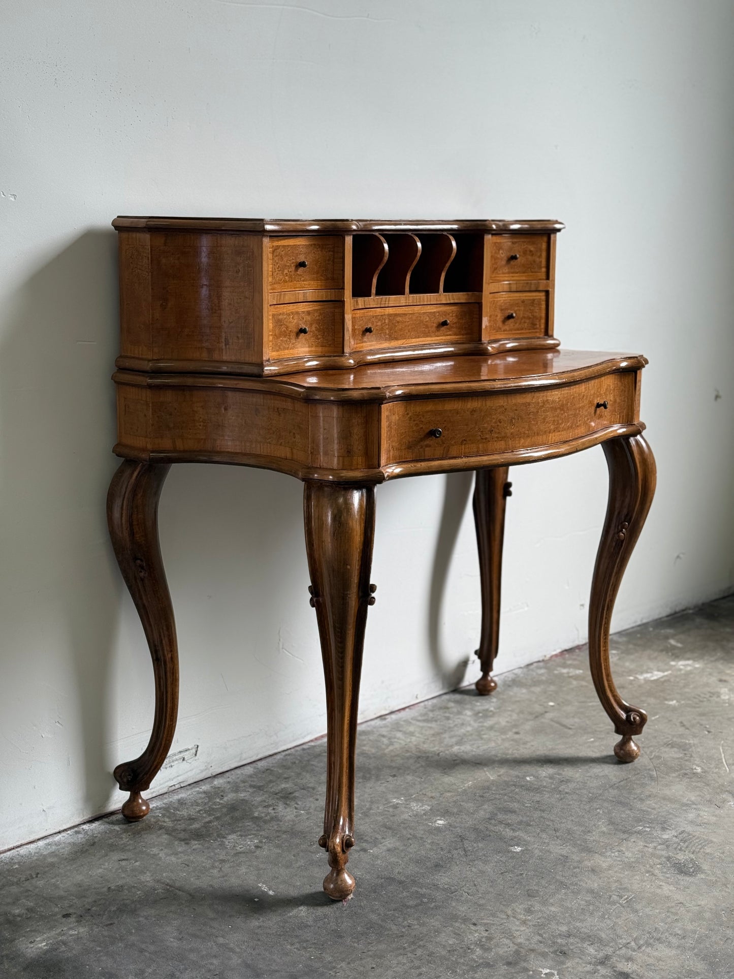 Louis XV Style Bonheur du Jour Serpentine Desk