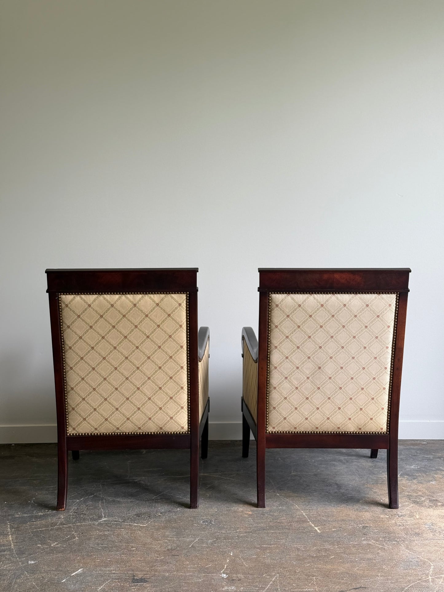 Pair of Kravet French Empire Style Chairs.