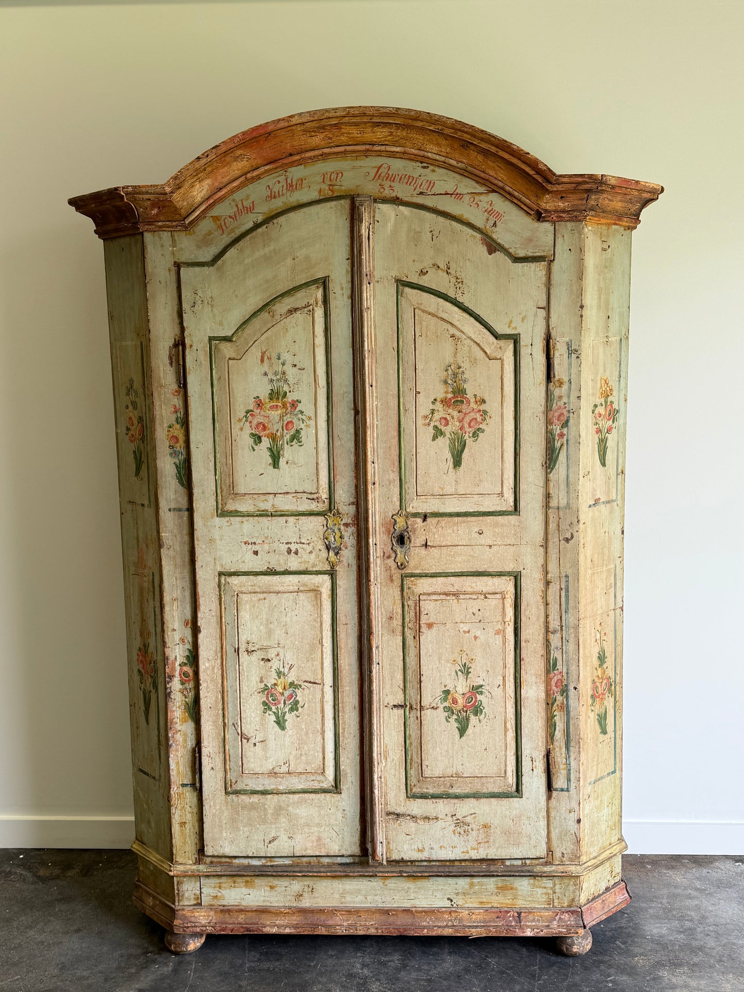 Antique Painted Wardrobe 1833 France or Germany
