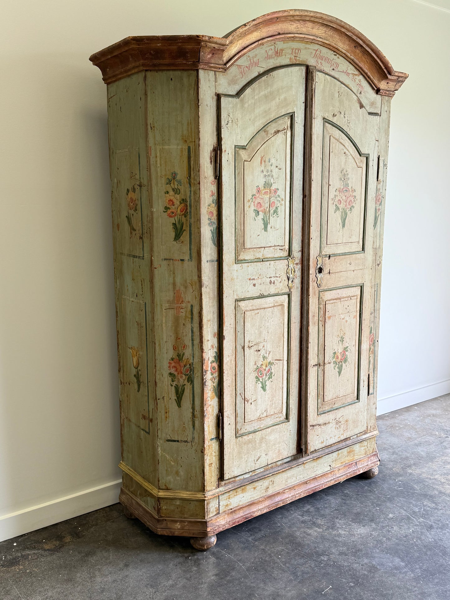 Antique Painted Wardrobe 1833 France or Germany