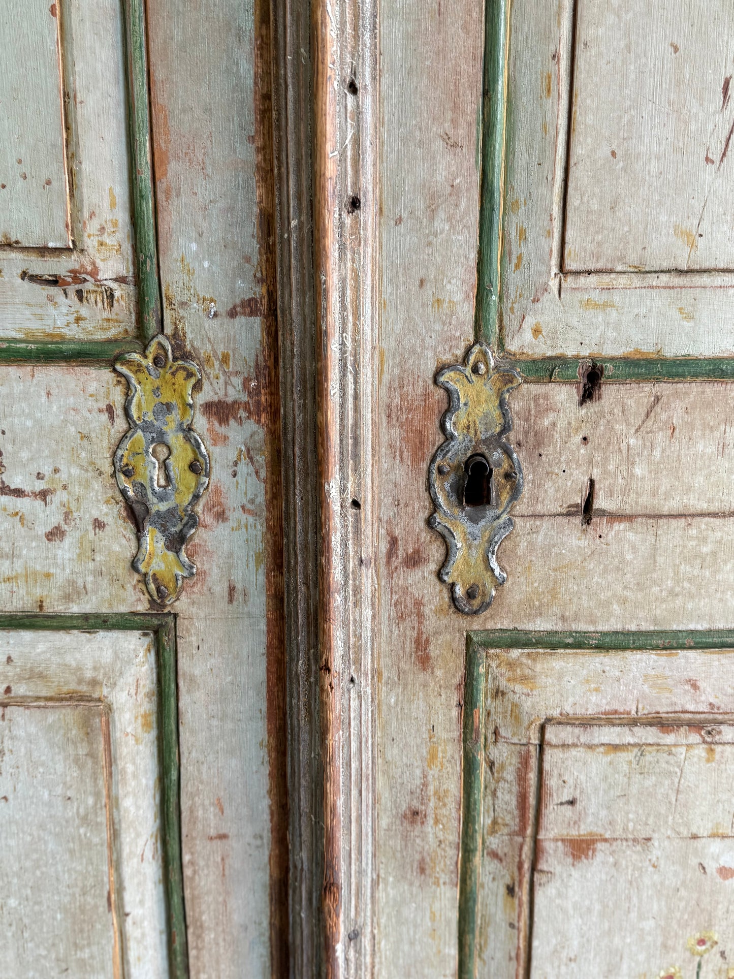 Antique Painted Wardrobe 1833 France or Germany