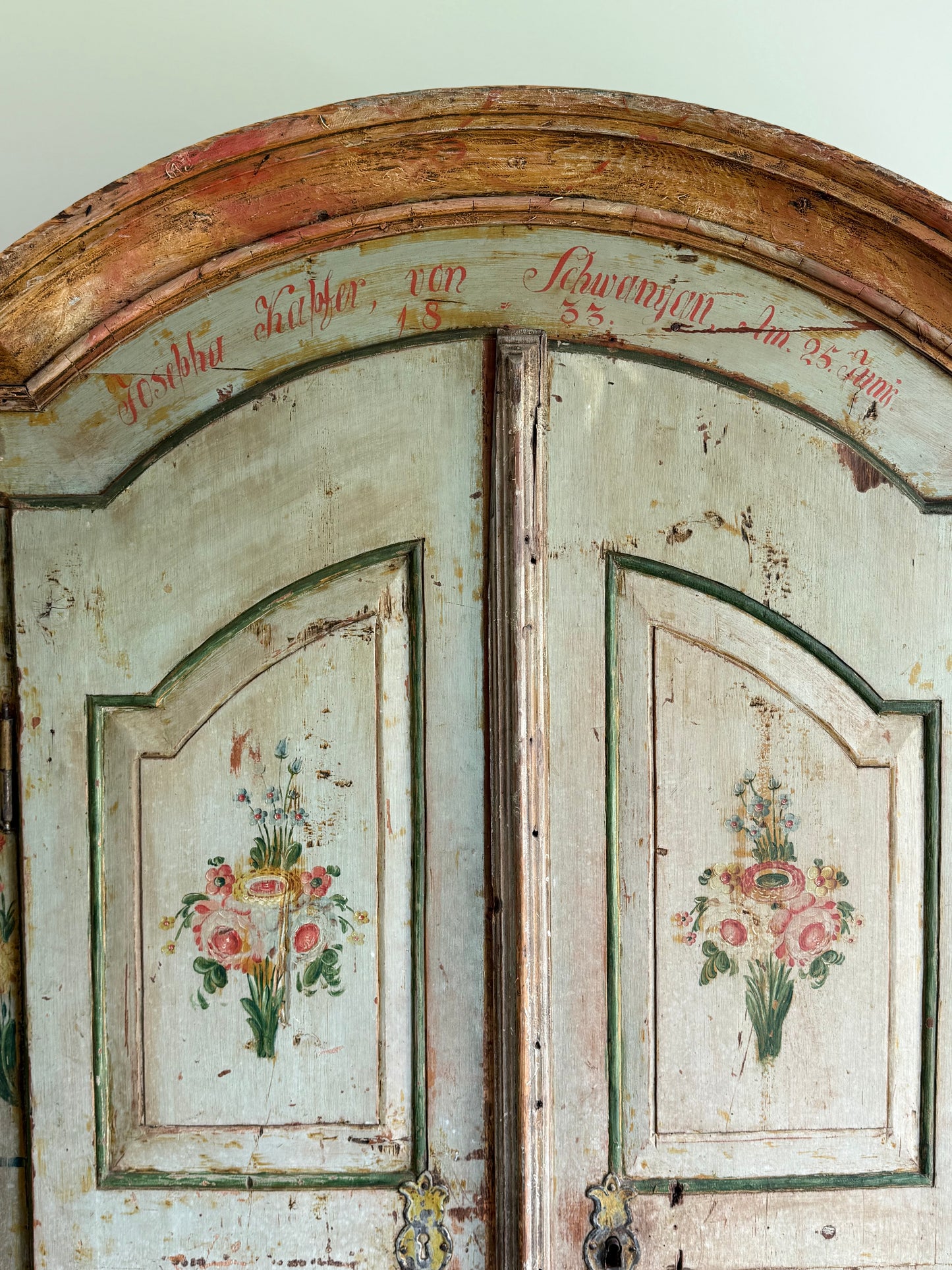Antique Painted Wardrobe 1833 France or Germany