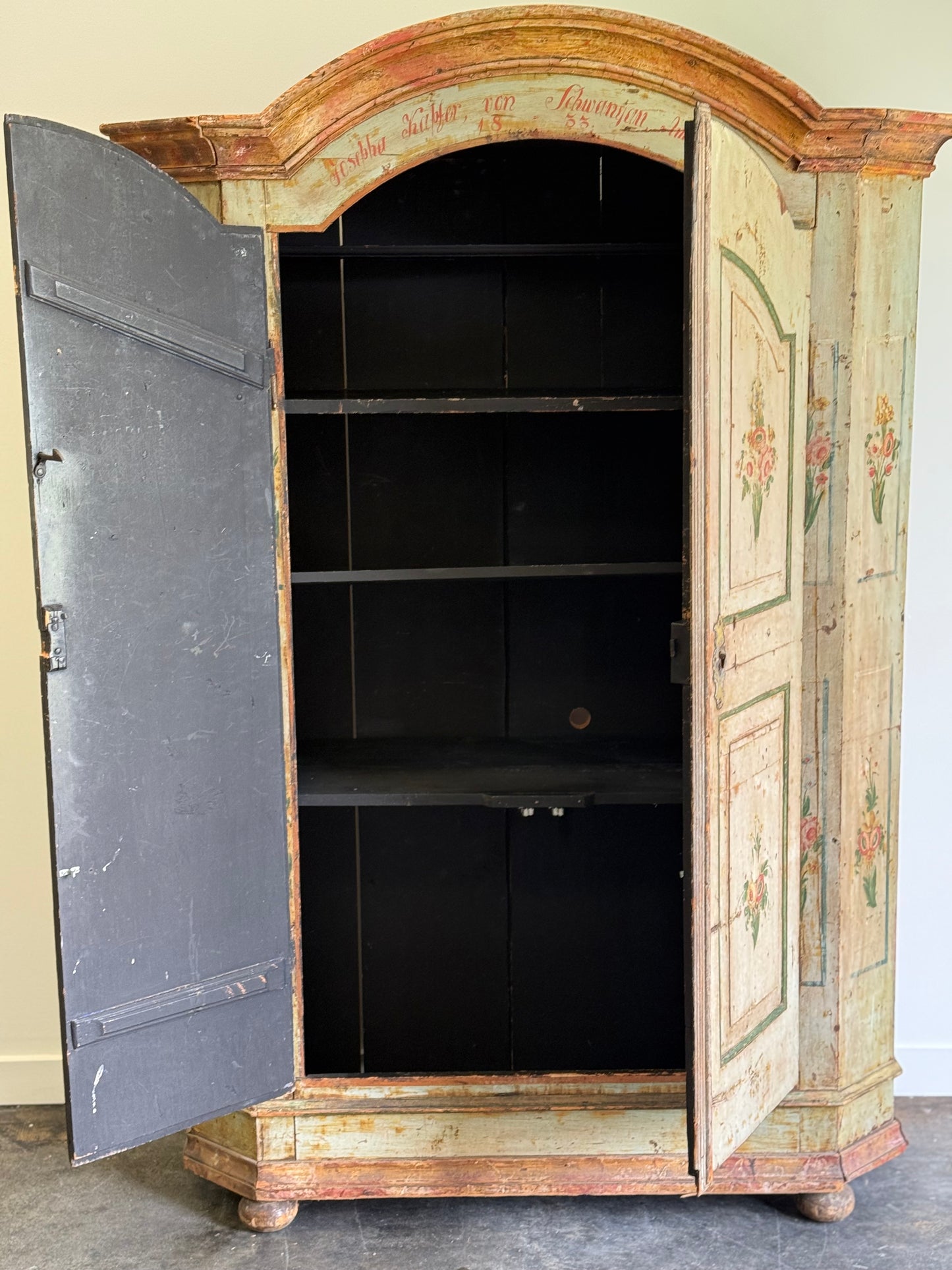 Antique Painted Wardrobe 1833 France or Germany