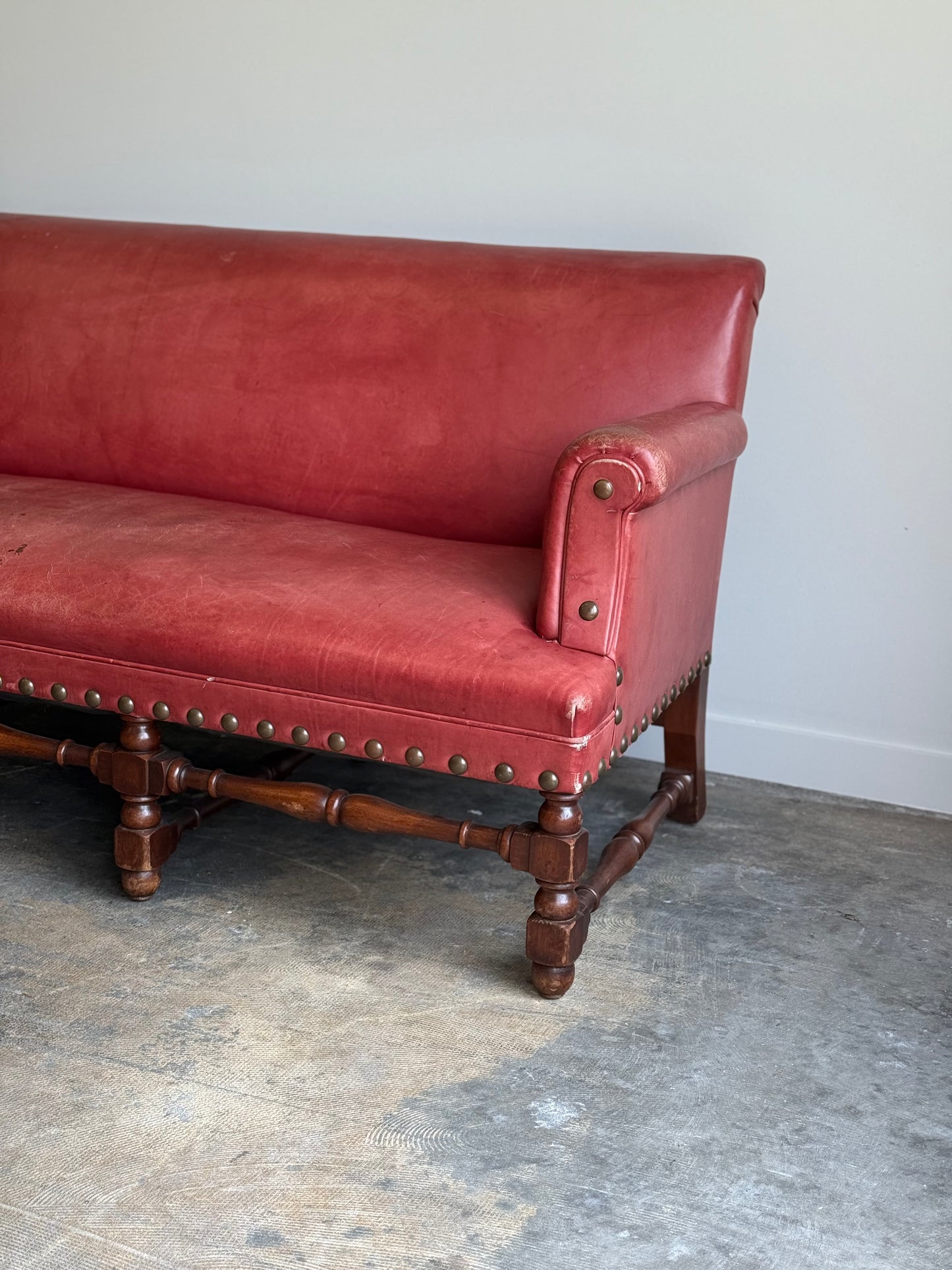 Antique Leather Sofa. England C.1900