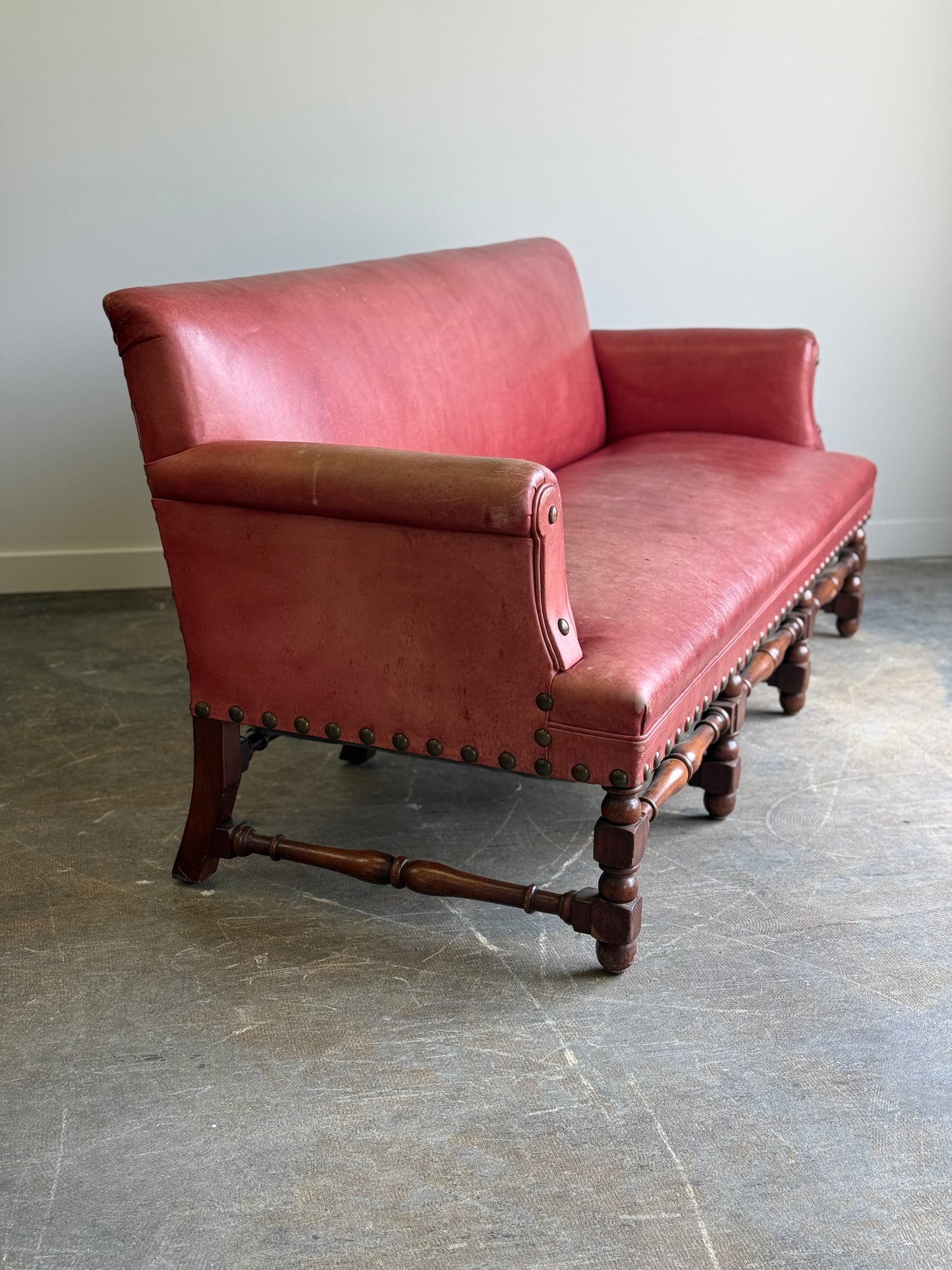 Antique Leather Sofa. England C.1900